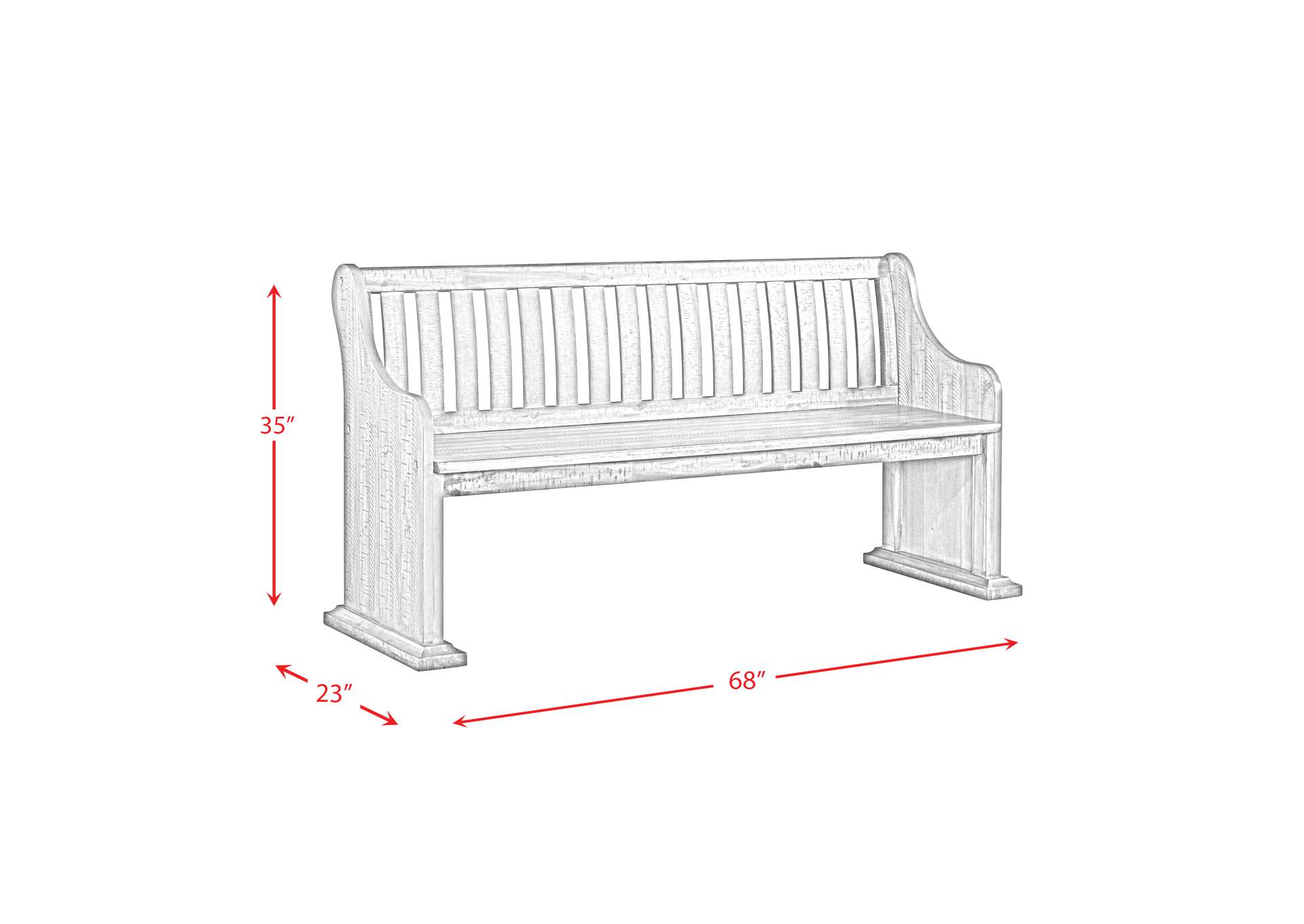 Stone Pew Bench In White,Elements