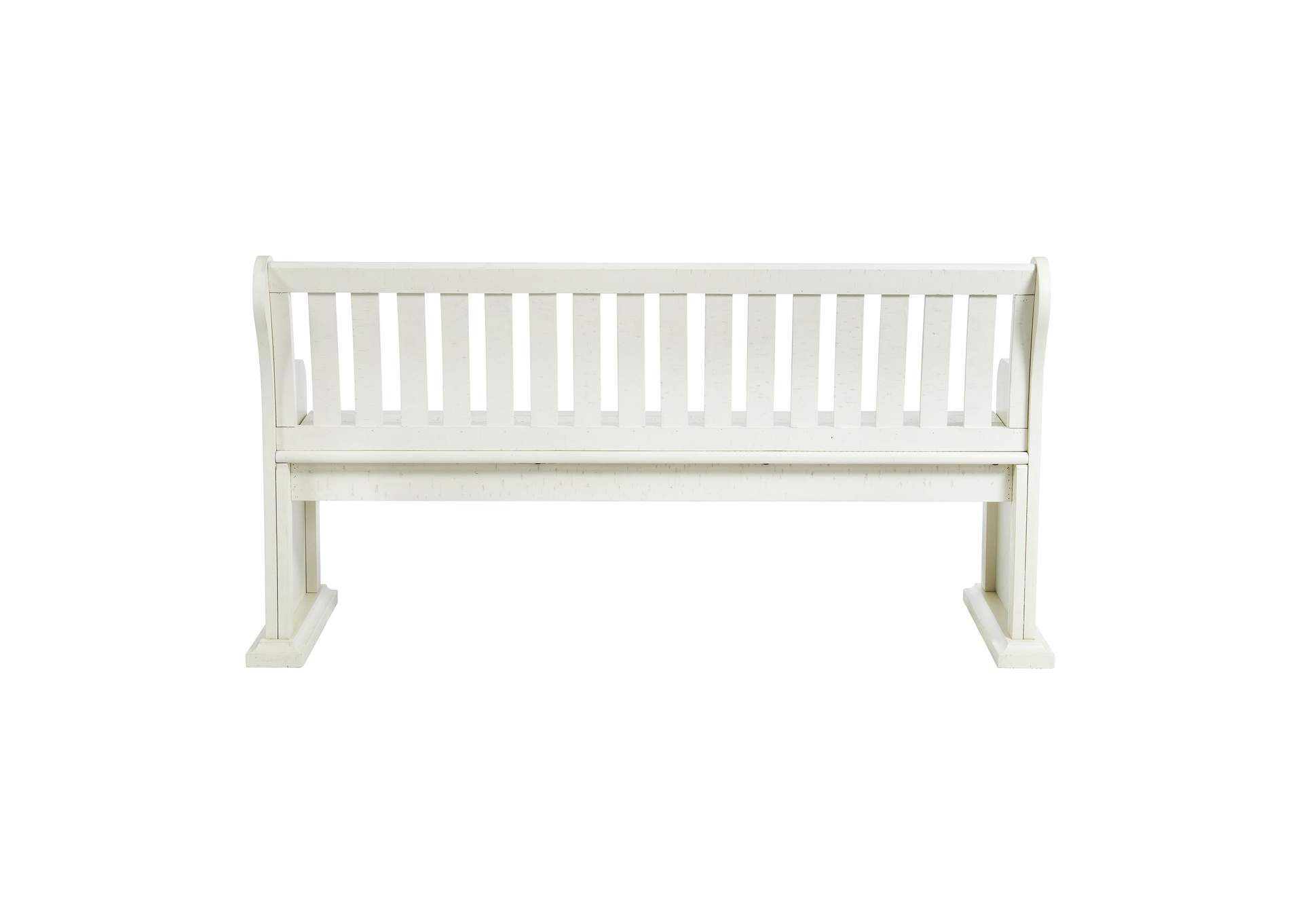 Stone Pew Bench With Storage In White,Elements