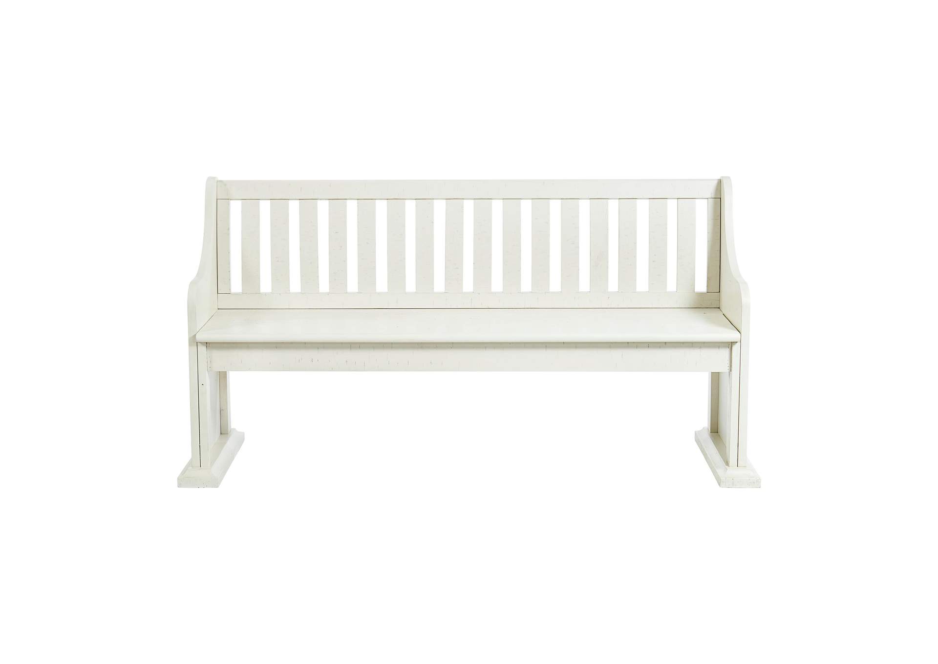Stone Pew Bench With Storage In White,Elements