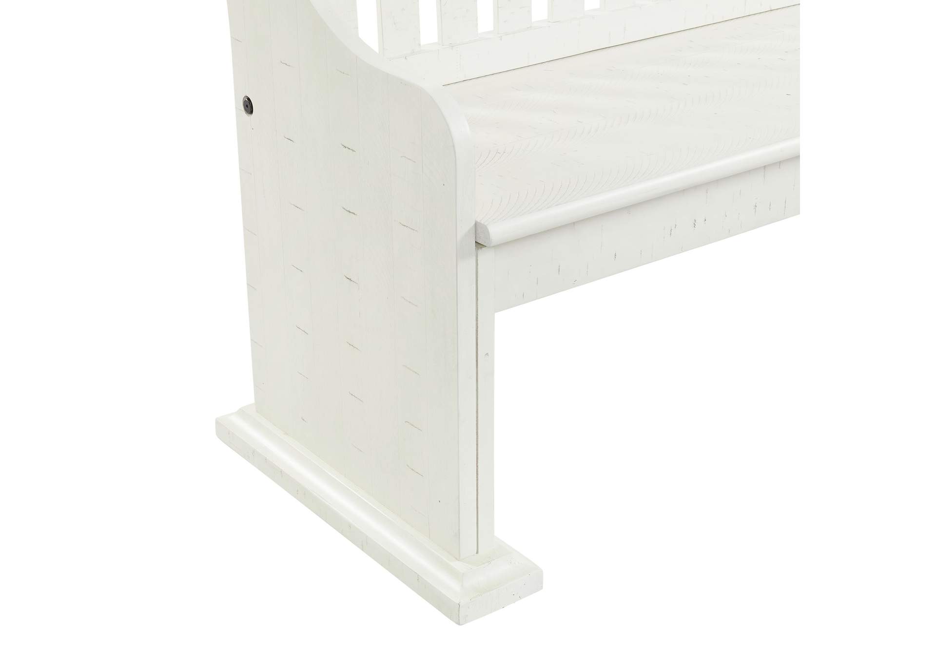 Stone Pew Bench With Storage In White,Elements