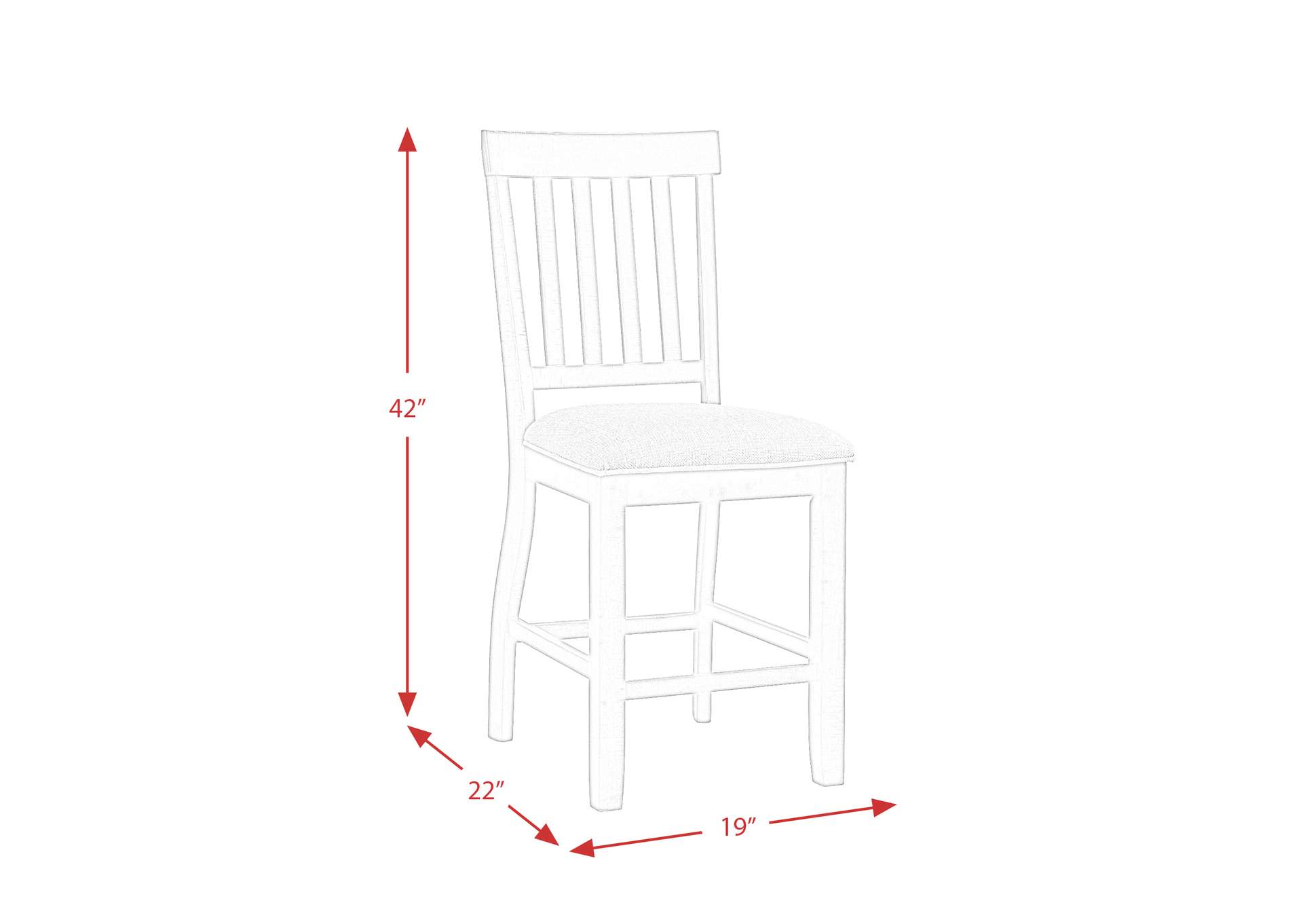 Stone Counter Wooden Slat Back Counter Side Chair Charcoal 2 Per Pack,Elements