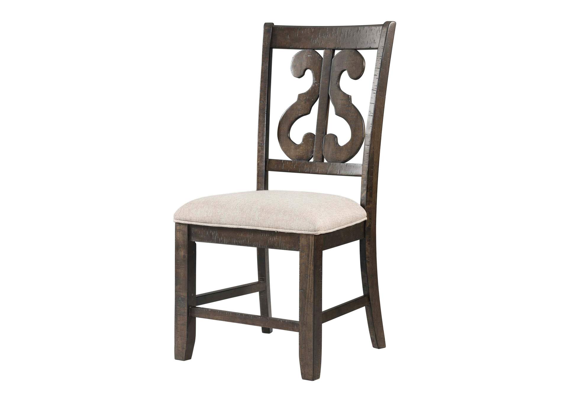 Stone Wooden Swirl Back Side Chair 2 Per Pack,Elements