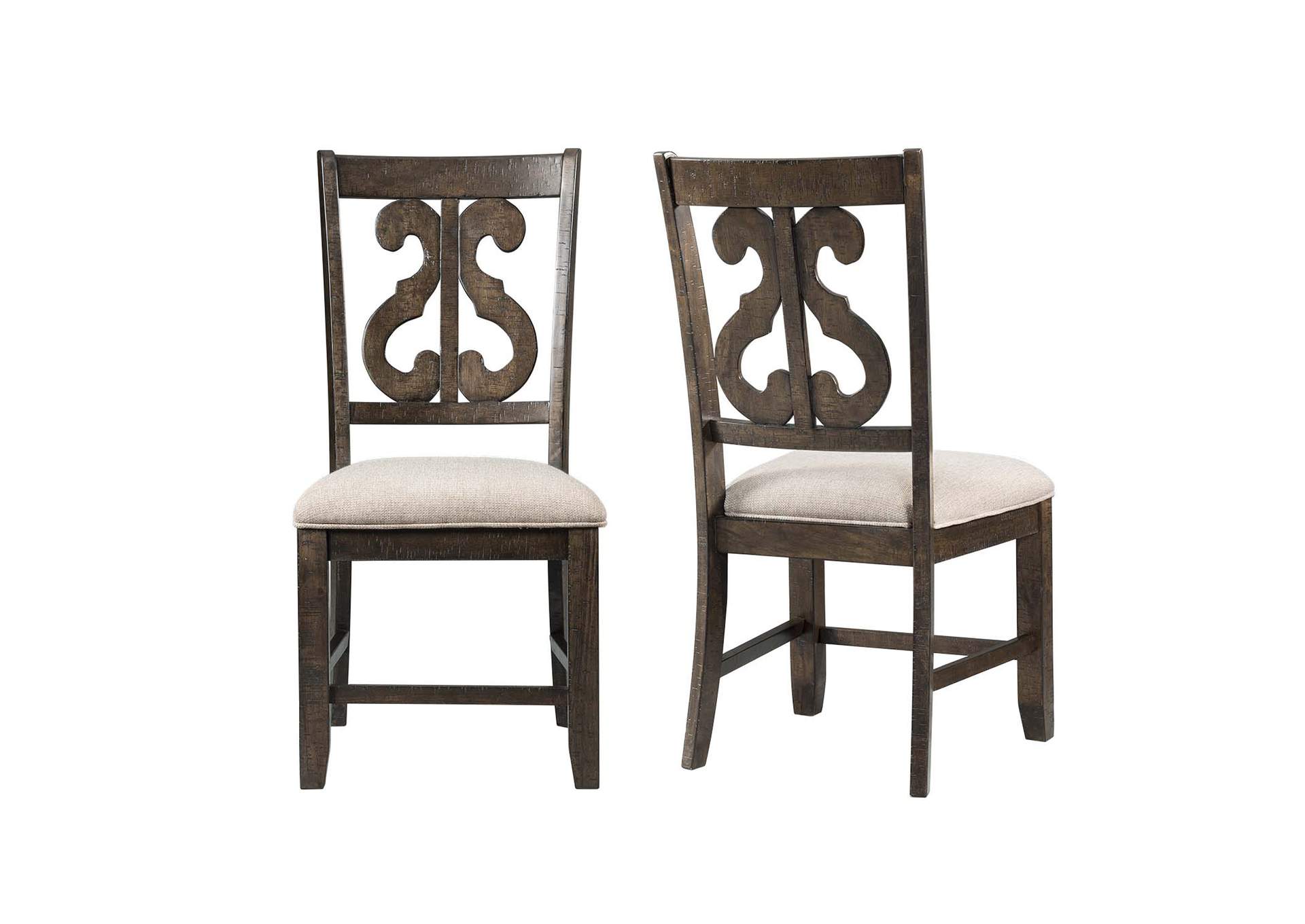 Stone Wooden Swirl Back Side Chair 2 Per Pack,Elements