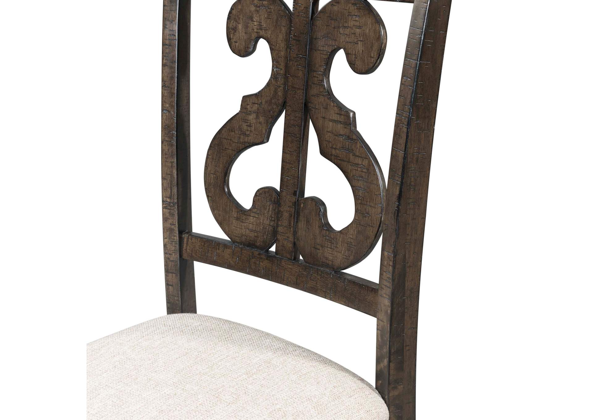 Stone Wooden Swirl Back Side Chair 2 Per Pack,Elements