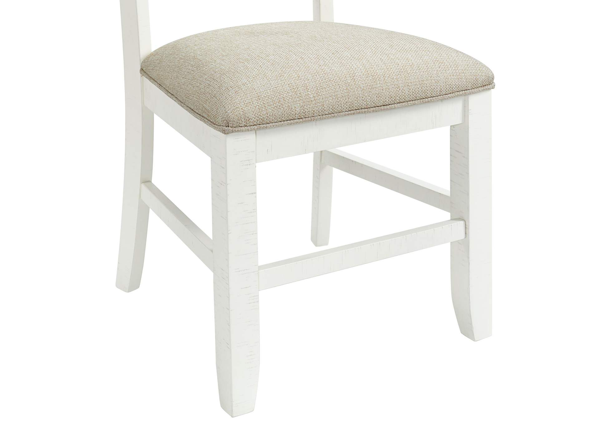 Stone Wooden Swirl Back Side Chair In White 2 Per Pack,Elements
