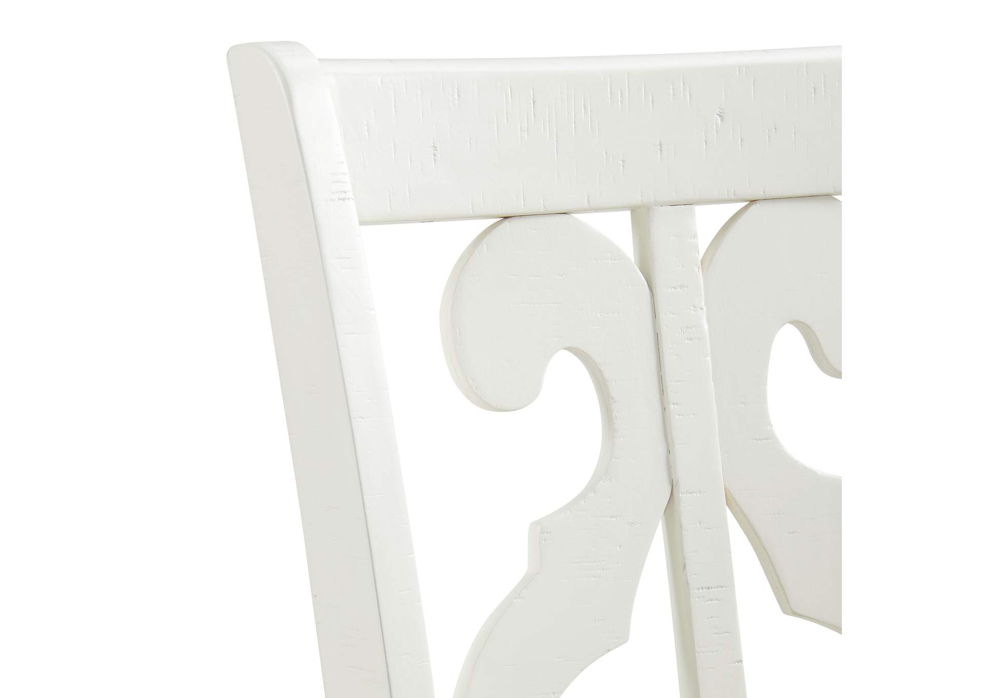 Stone Wooden Swirl Back Side Chair In White 2 Per Pack,Elements