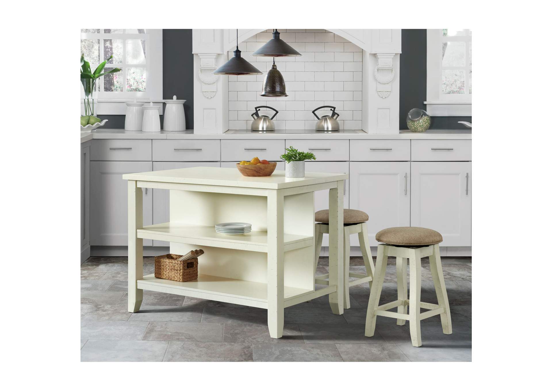 Stone Kitchen Island In White,Elements