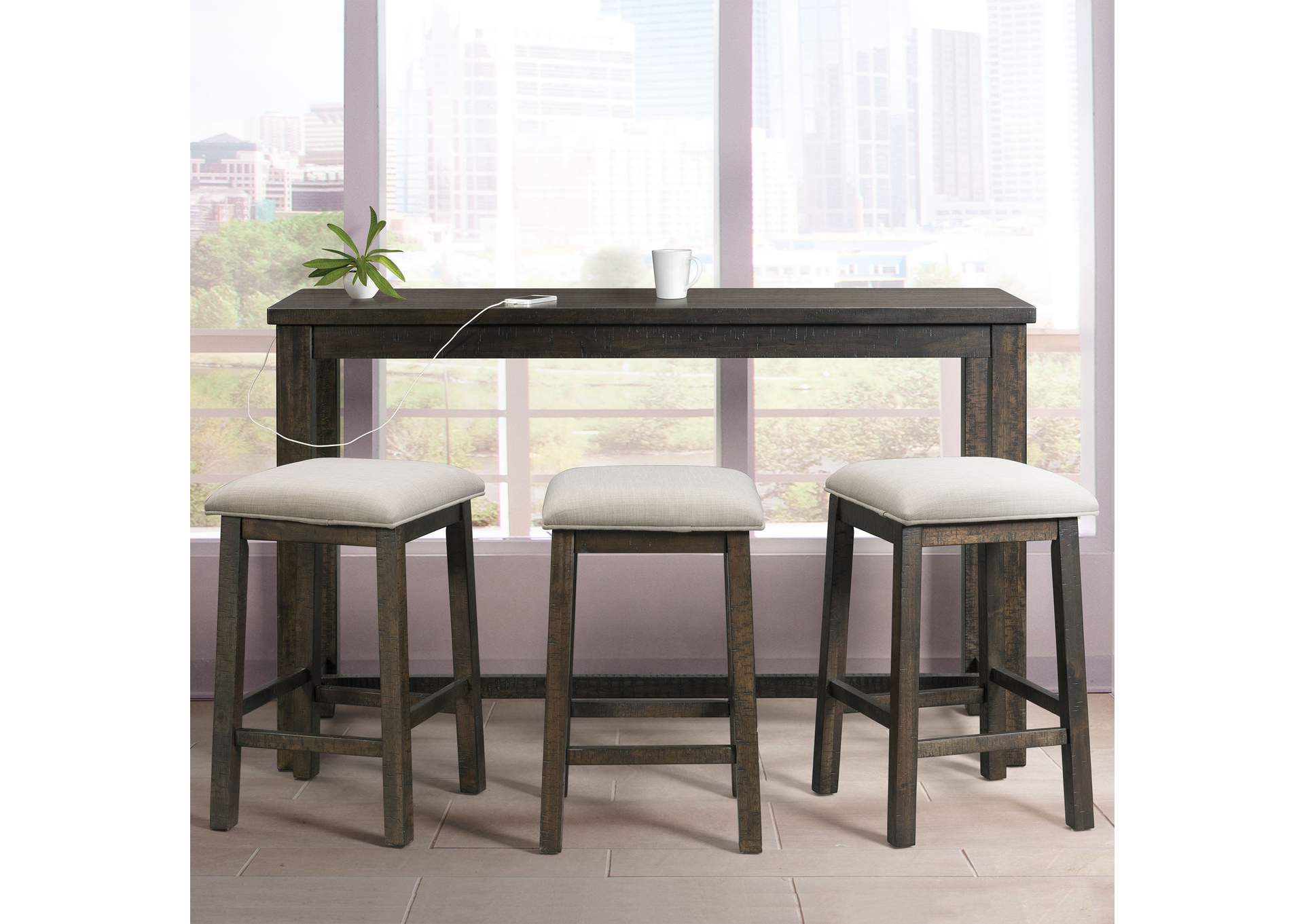 Stone Occasional Bar Table Single Pack Table Three Stools 3A,Elements