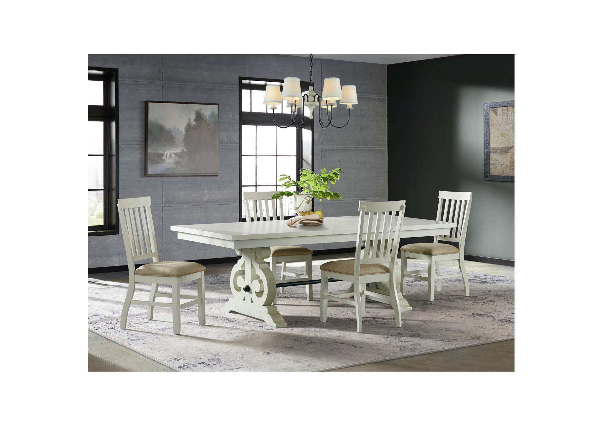 Stone Dining Table In White,Elements