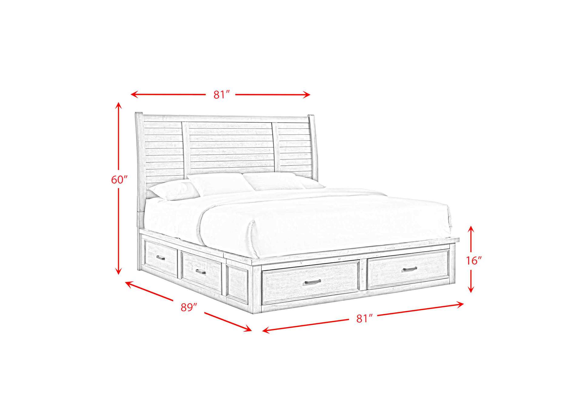 Sullivan King 6 - Drawer Platform Storage Bed,Elements