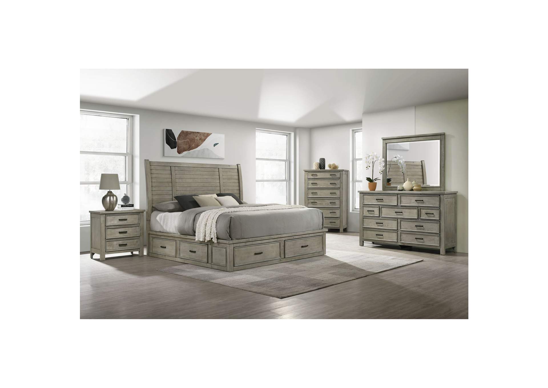 Sullivan 3 - Drawer Nightstand In Drift Grey,Elements