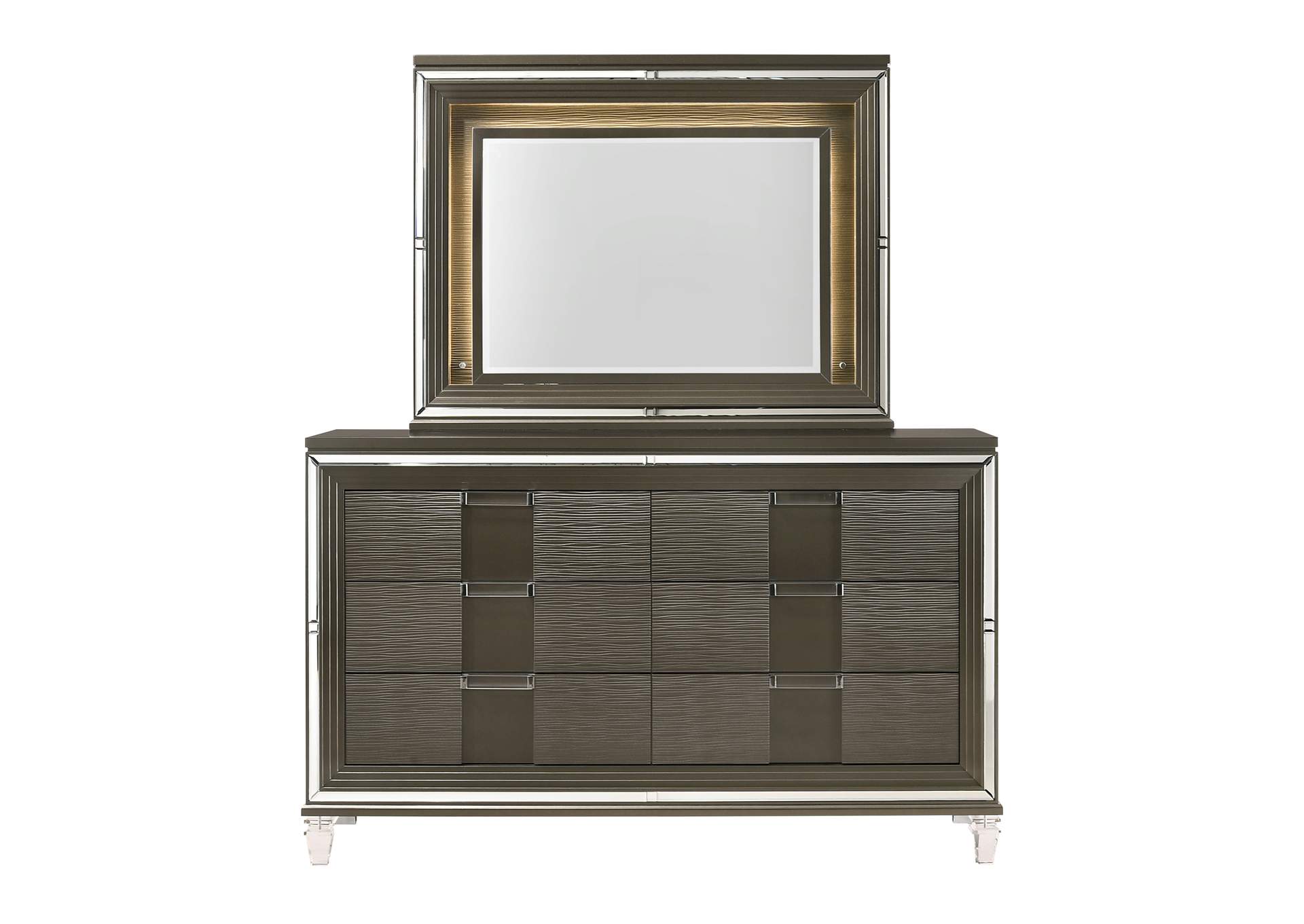 Twenty Nine 6 - Drawer Dresser With Mood Lighting Mirror,Elements