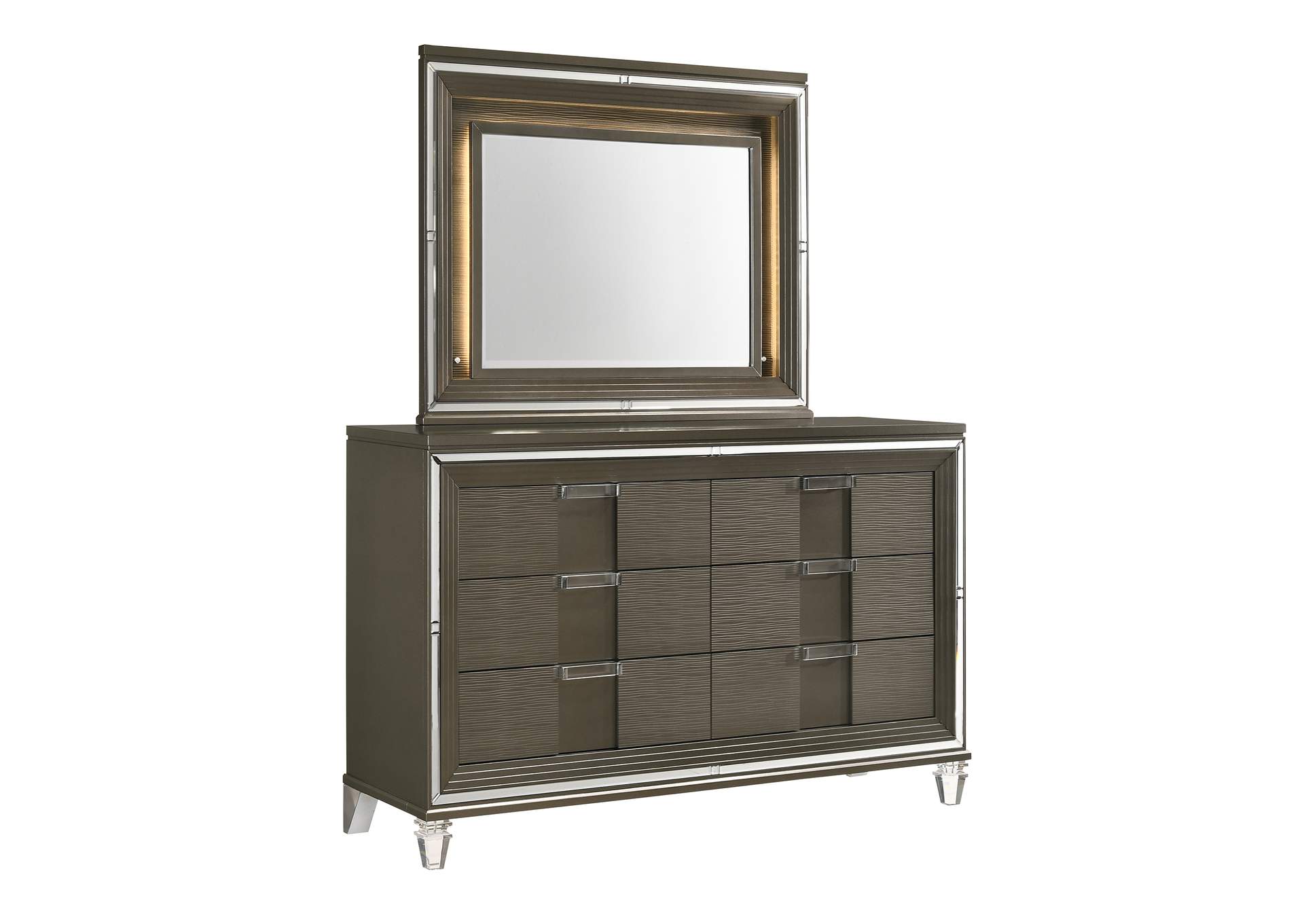 Twenty Nine 6 - Drawer Dresser With Mood Lighting Mirror,Elements