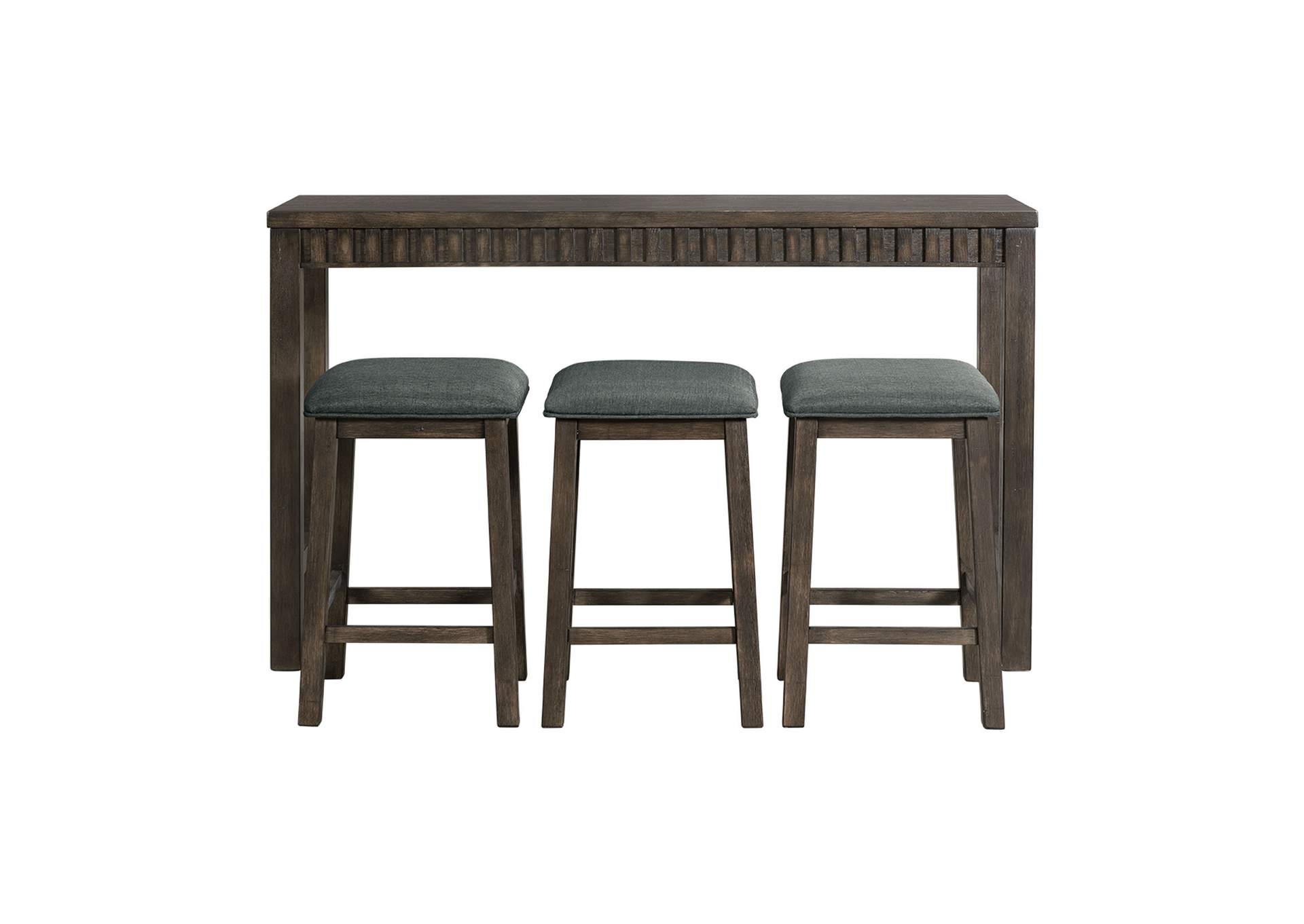 Shelter Bay Occasional Bar Stool Set Power Bar Table 3 Stools 3A,Elements