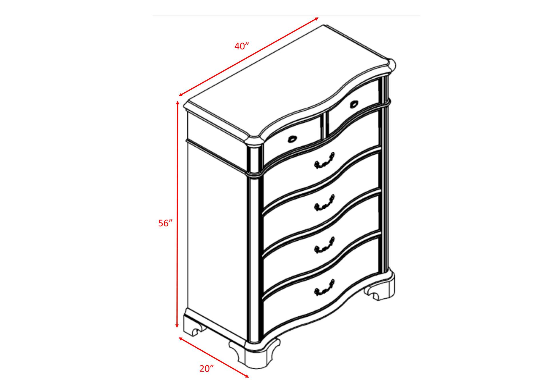 Tabasco King Storage 6 Piece Bedroom Set,Elements