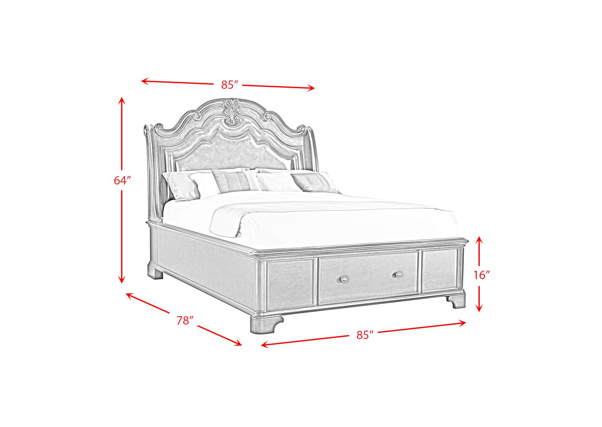 Tabasco King Storage 6 Piece Bedroom Set,Elements