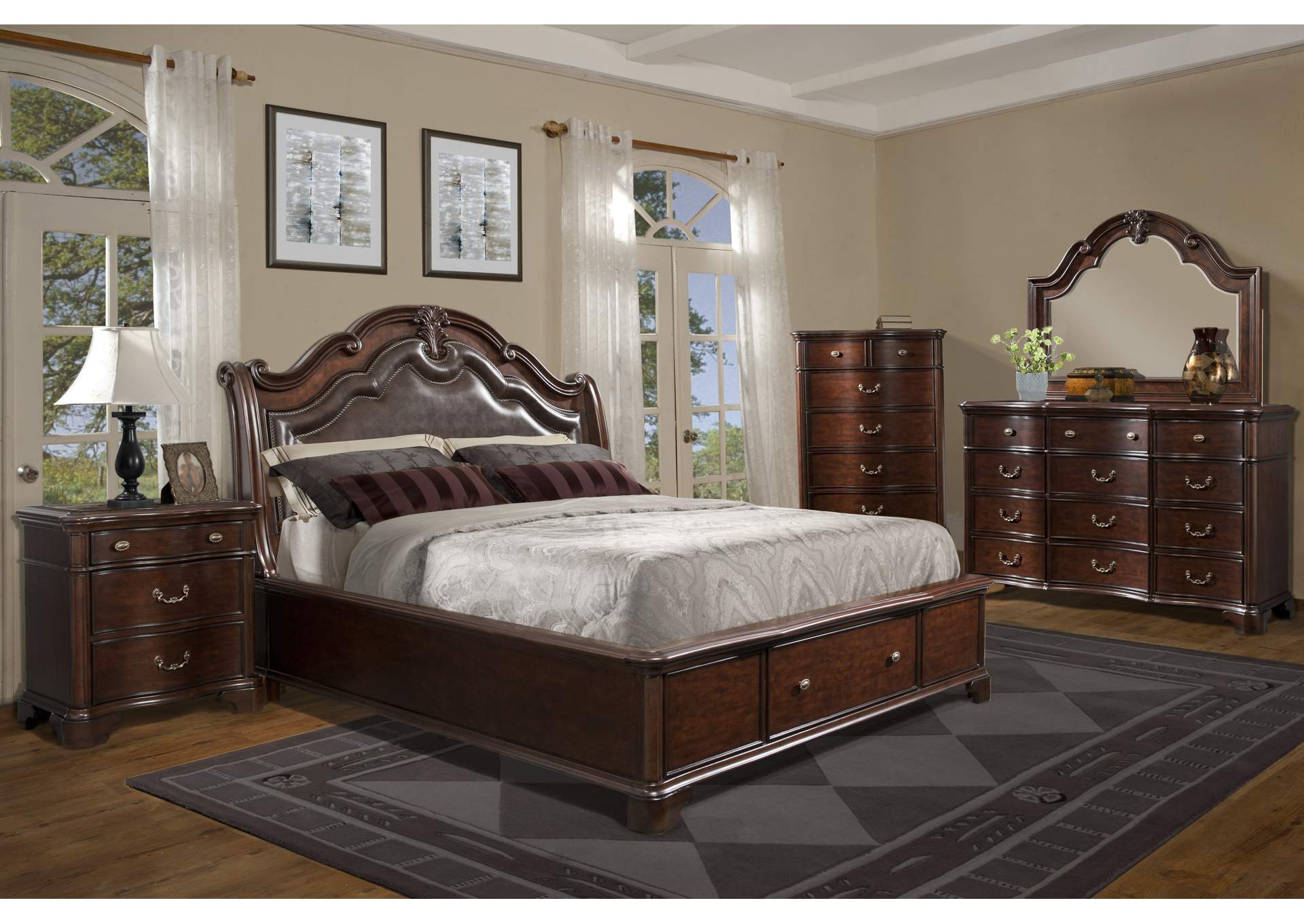 Tabasco King Storage 6 Piece Bedroom Set,Elements