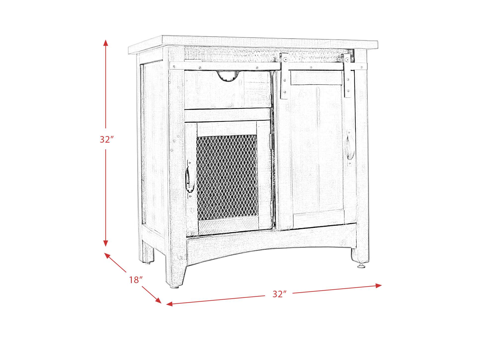 Thomas - Accent Chest White - Brown Top,Elements