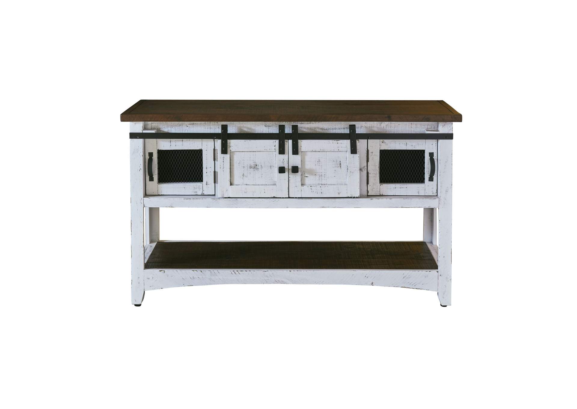 Thomas Console Table White With Brown Top,Elements