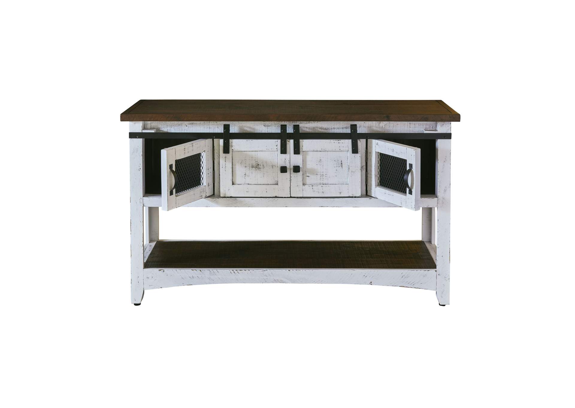 Thomas Console Table White With Brown Top,Elements