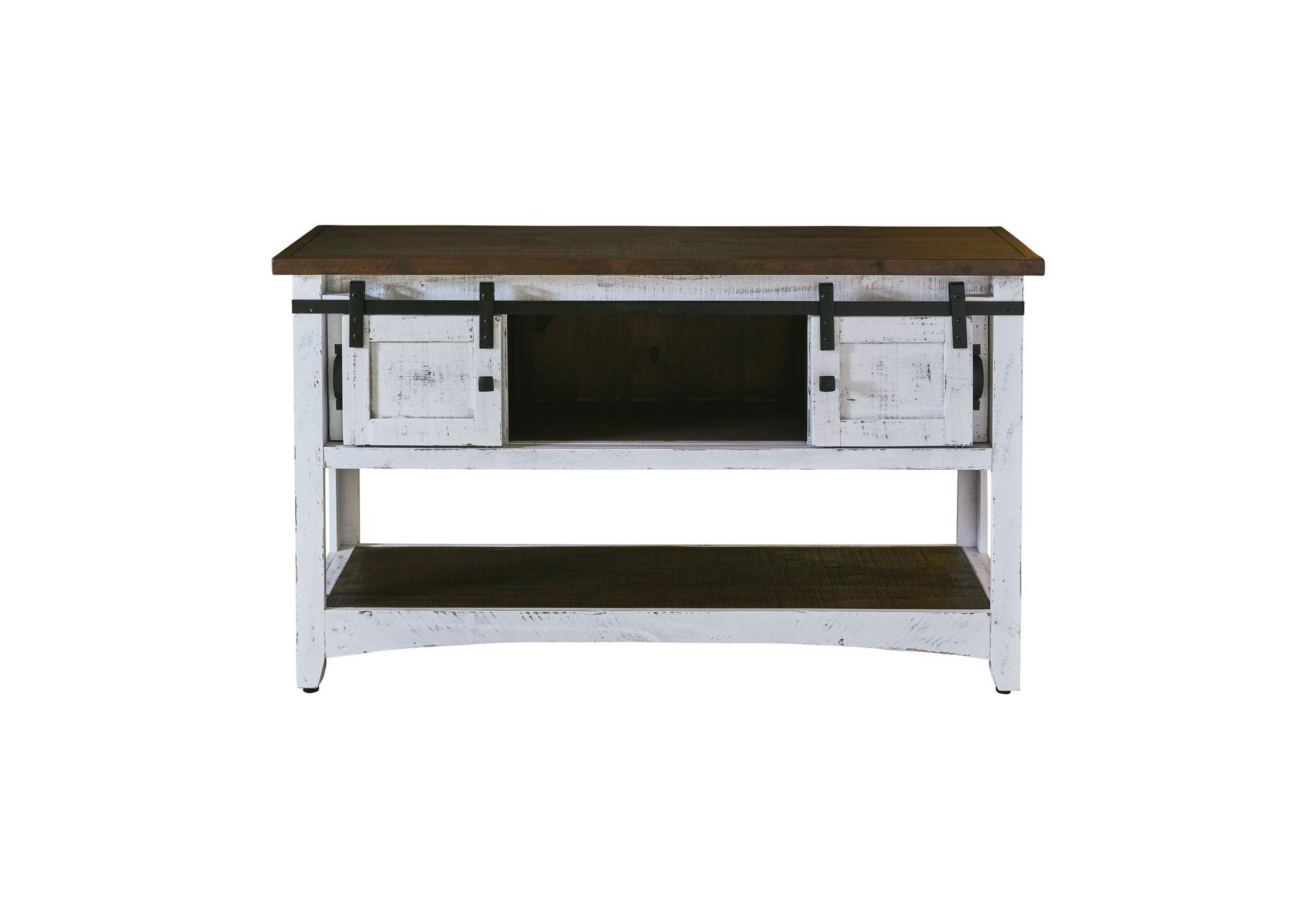 Thomas Console Table White With Brown Top,Elements