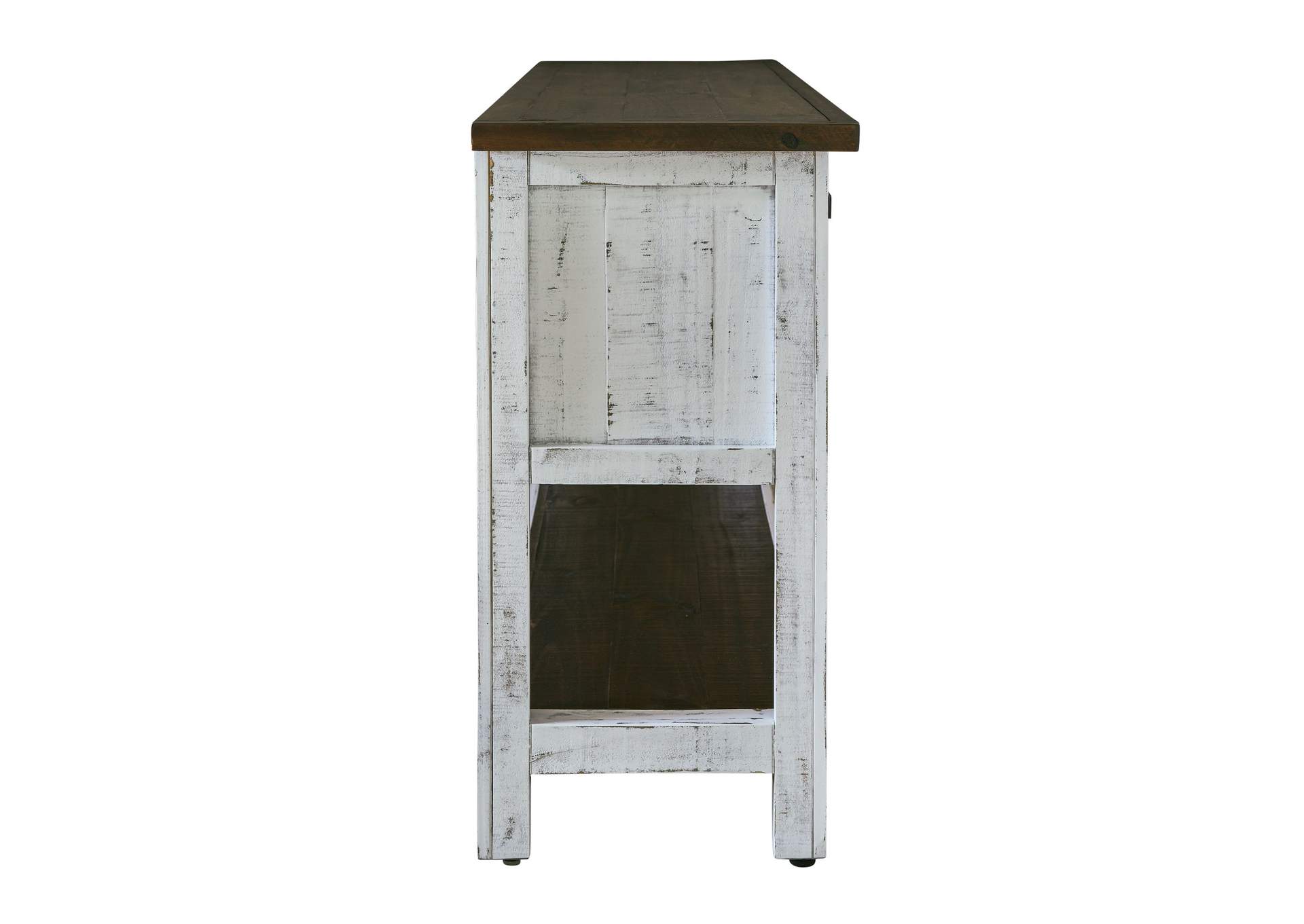 Thomas Console Table White With Brown Top,Elements