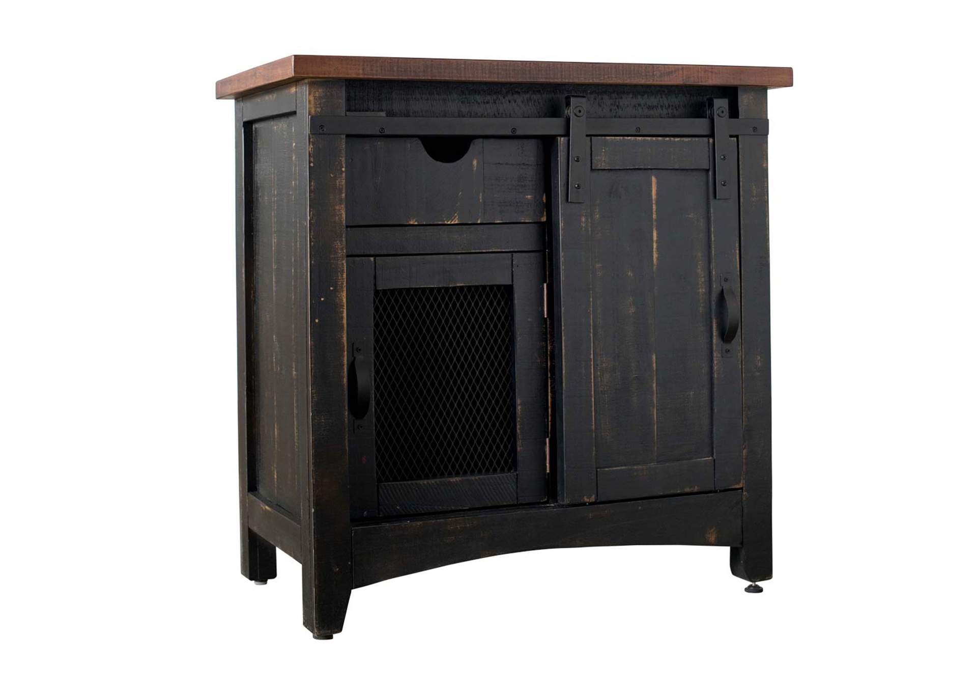 Thomas Accent Chest Black - Brown Top,Elements