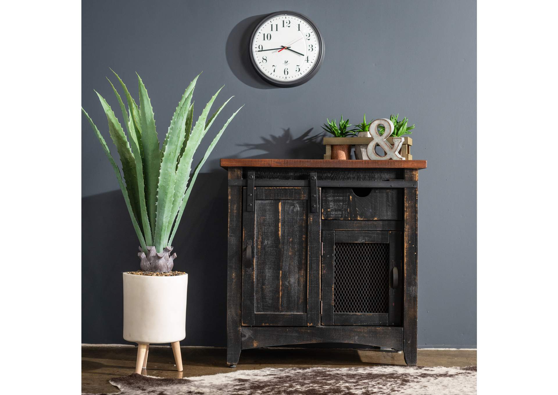 Thomas Accent Chest Black - Brown Top,Elements