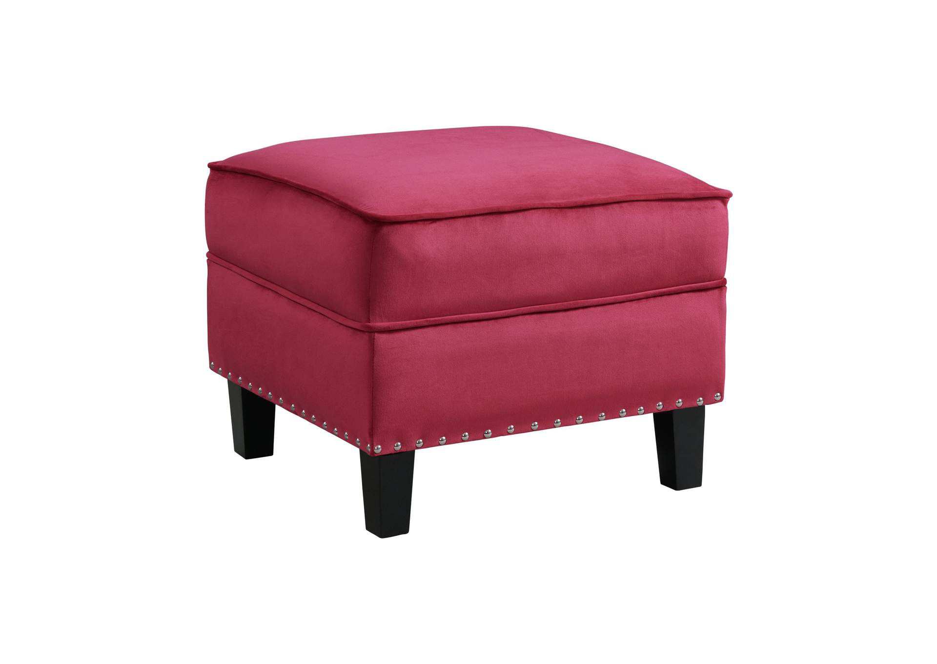 Tiffany Ottoman In Broadway Red,Elements