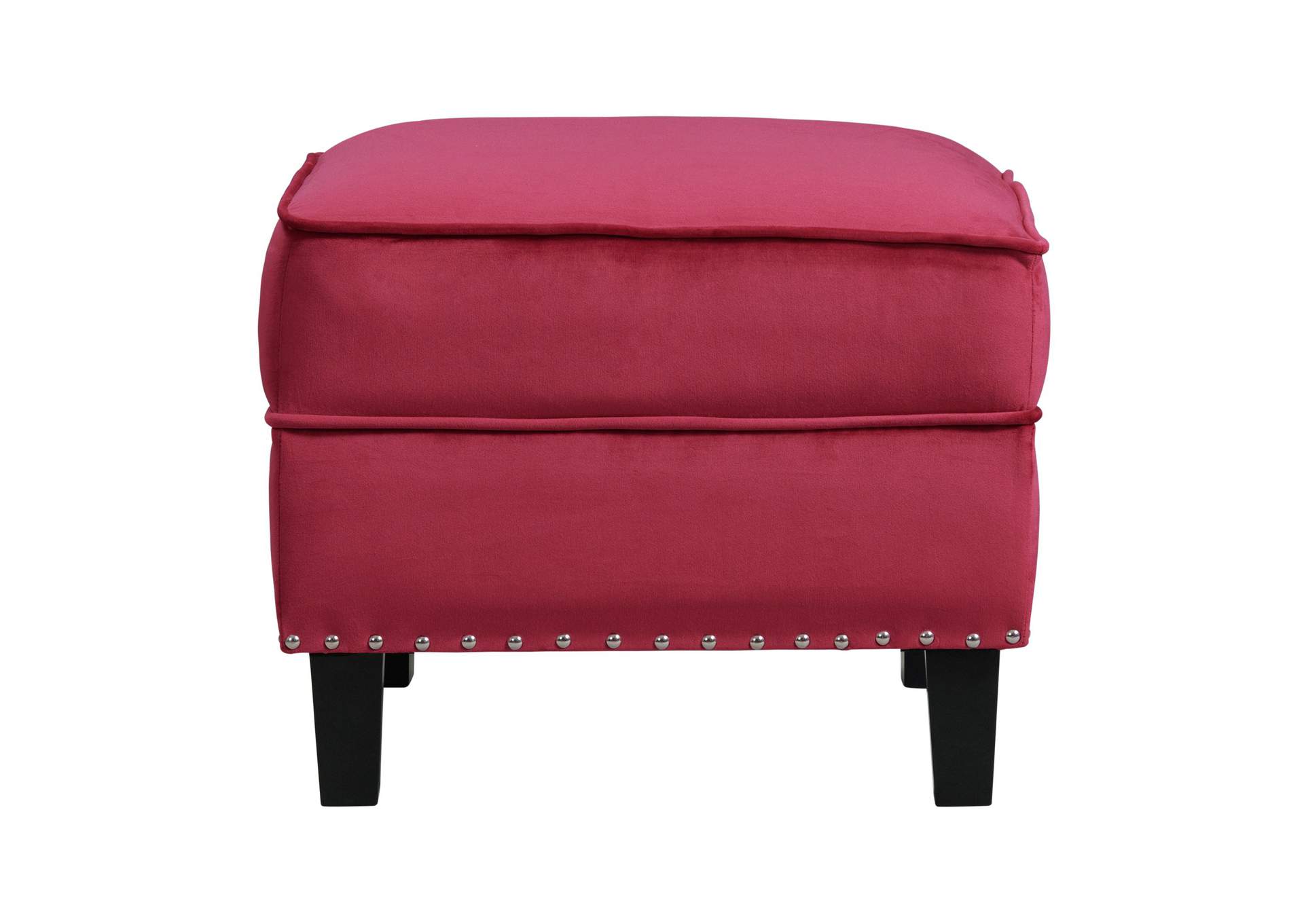 Tiffany Ottoman In Broadway Red,Elements