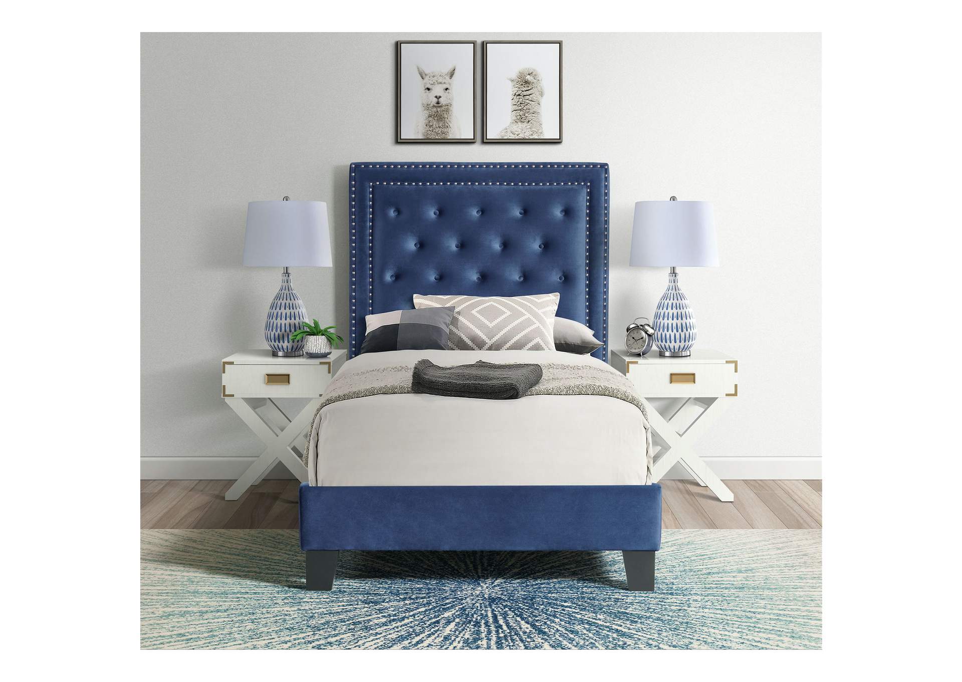 Tiffany Twin Bed In Broadway Navy,Elements