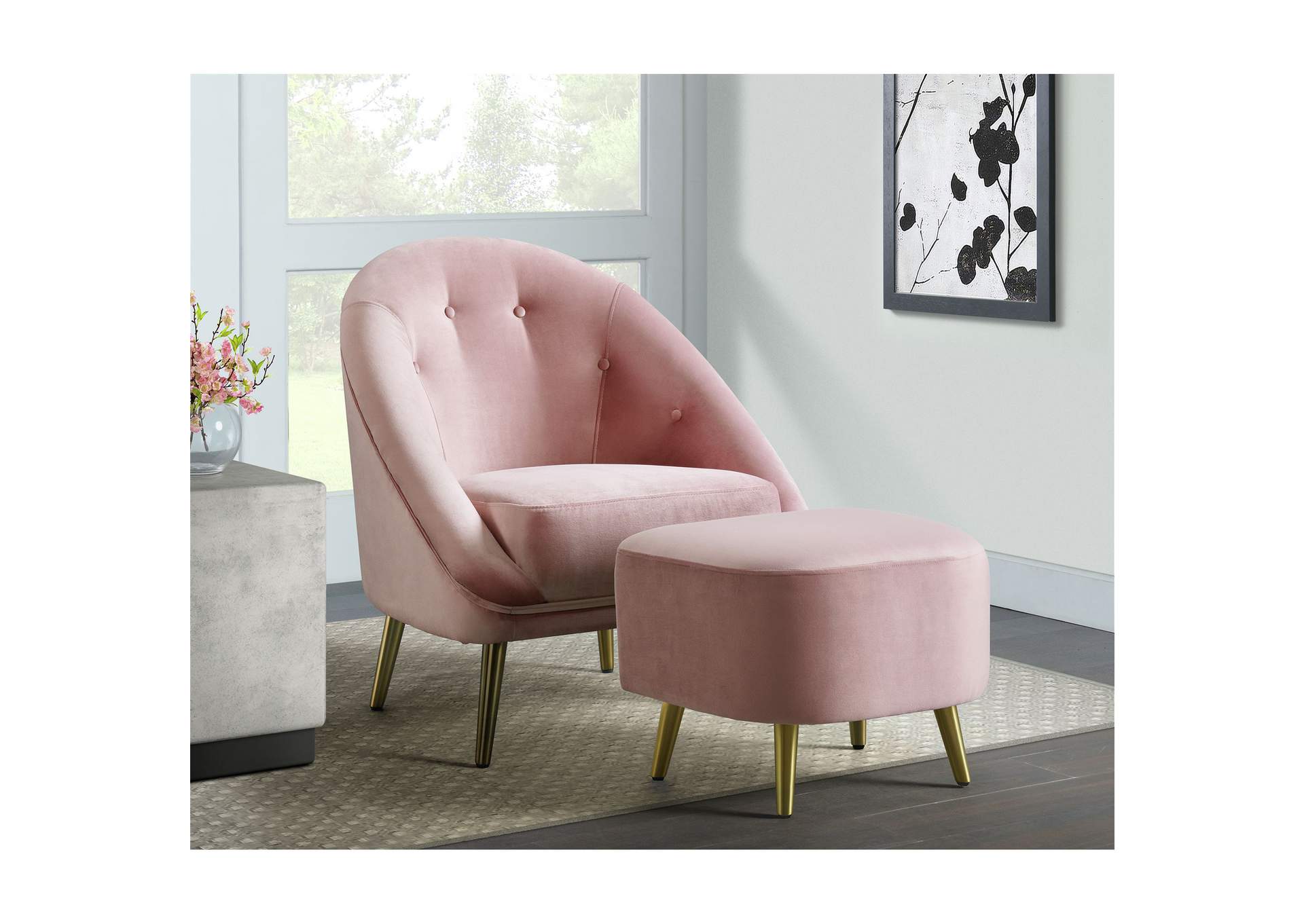 Trinity Ottoman In Broadway Blush,Elements