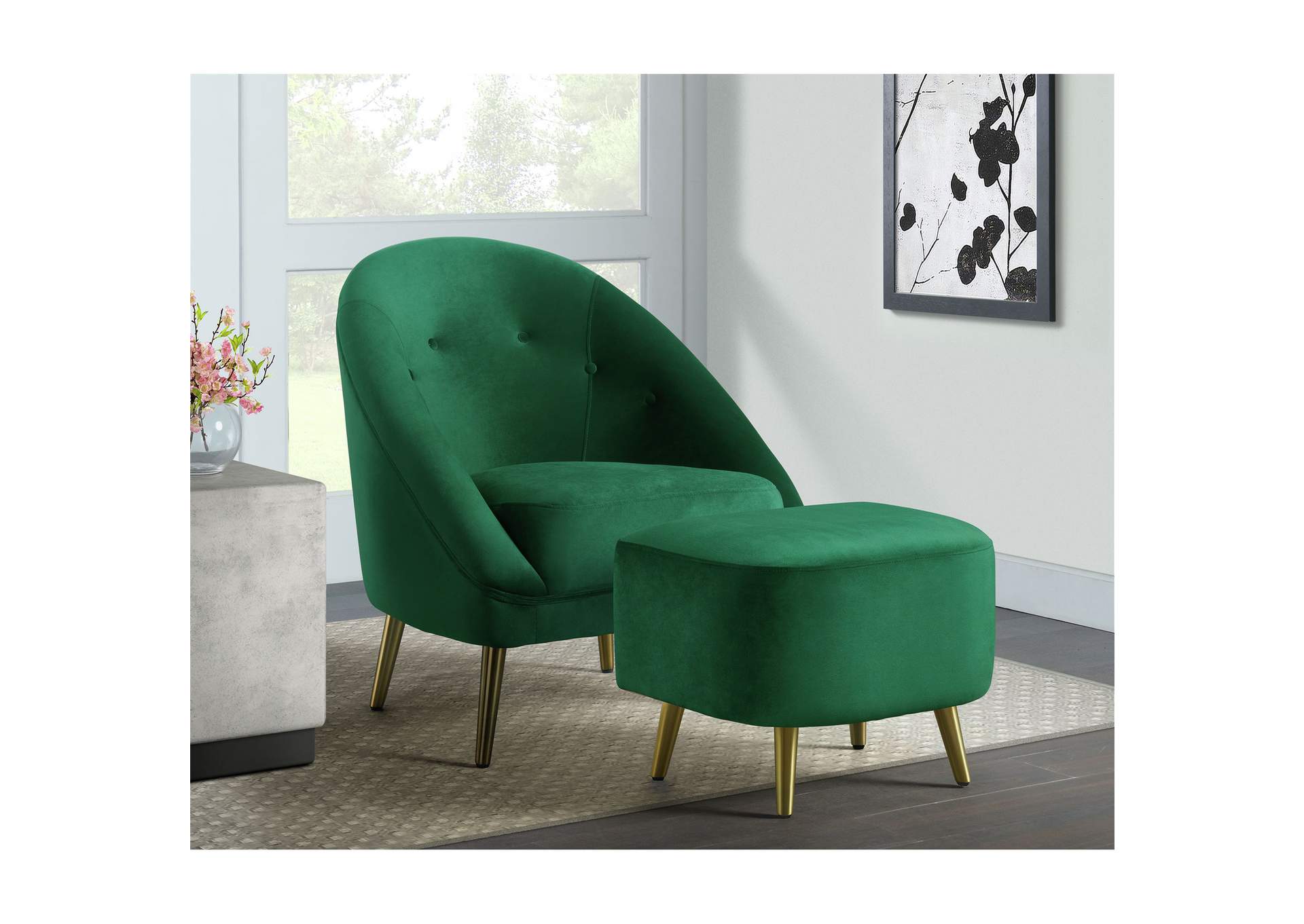 Trinity Ottoman In Broadway Emerald,Elements