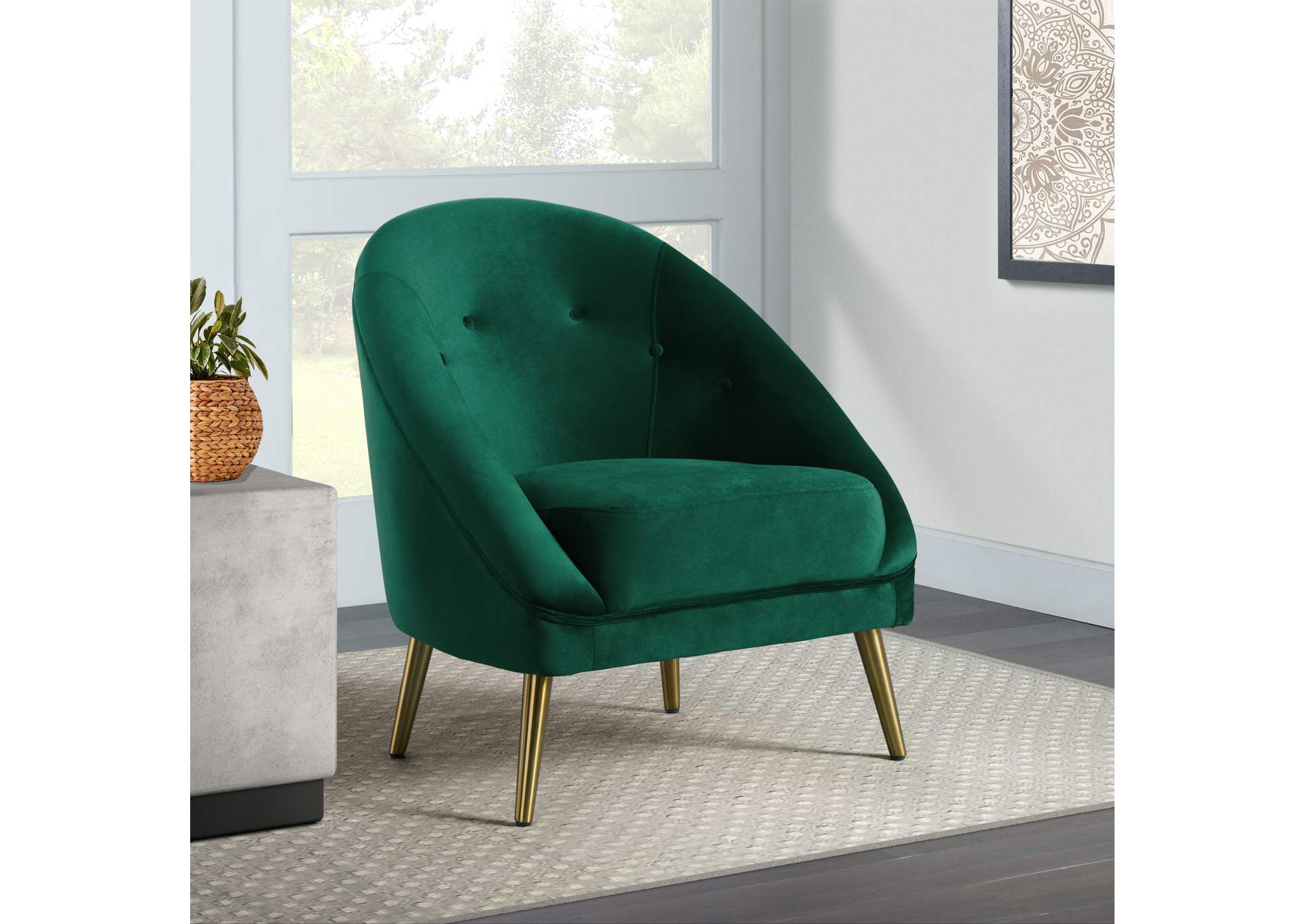 Trinity 16070 Chair With Gold Leg Broadway Emerald,Elements