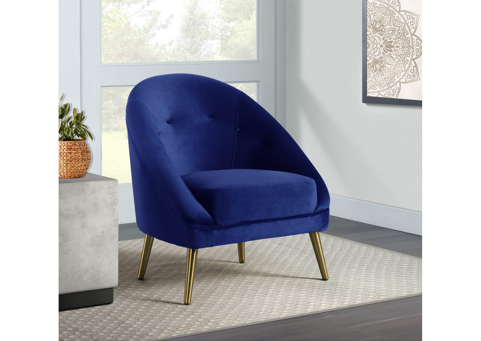 Trinity 16070 Chair With Gold Leg Broadway Navy,Elements