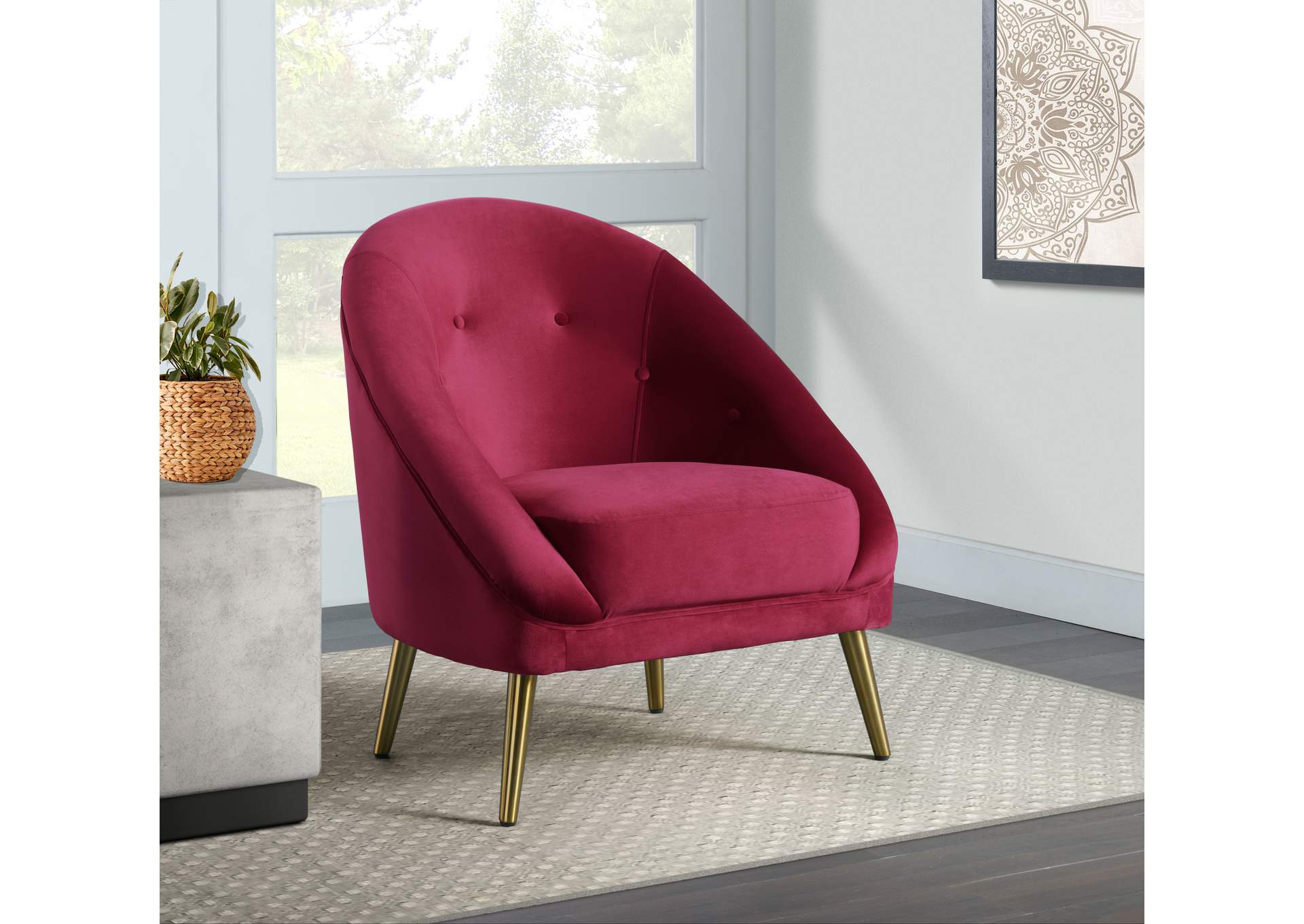 Trinity 16070 Chair With Gold Leg Broadway Red,Elements