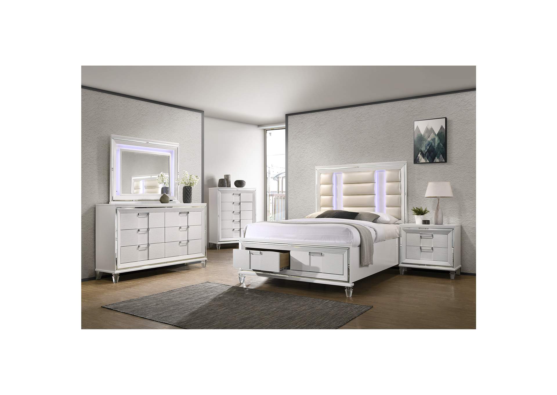 Twenty Nine King Storage 3 Piece Bedroom Set In White,Elements