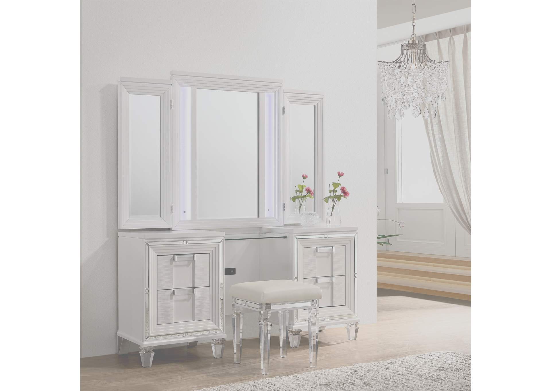 Twenty Nine Vanity Set With Led USB Plug White,Elements