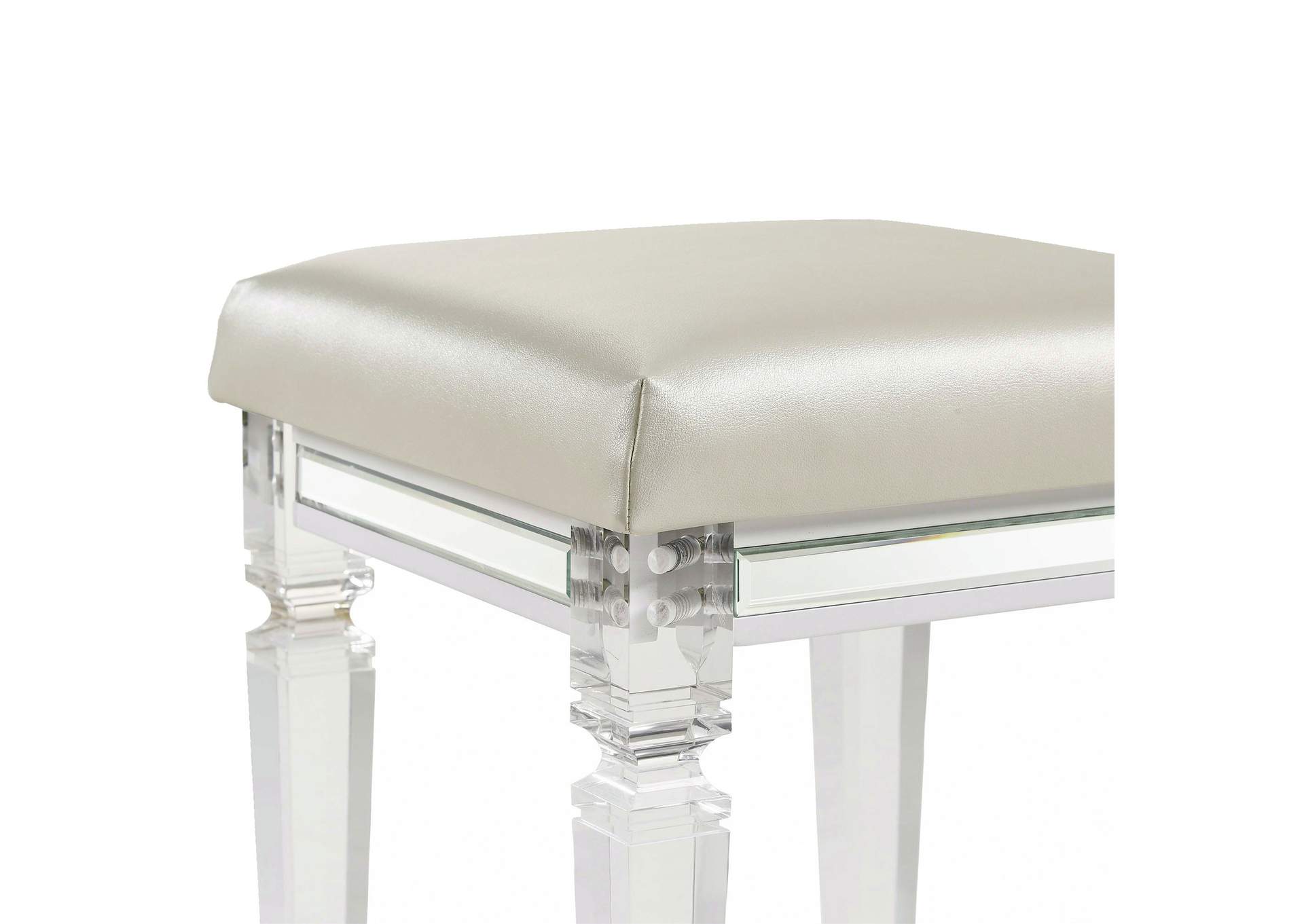 Twenty Nine Vanity Stool With Acrylic Leg White,Elements