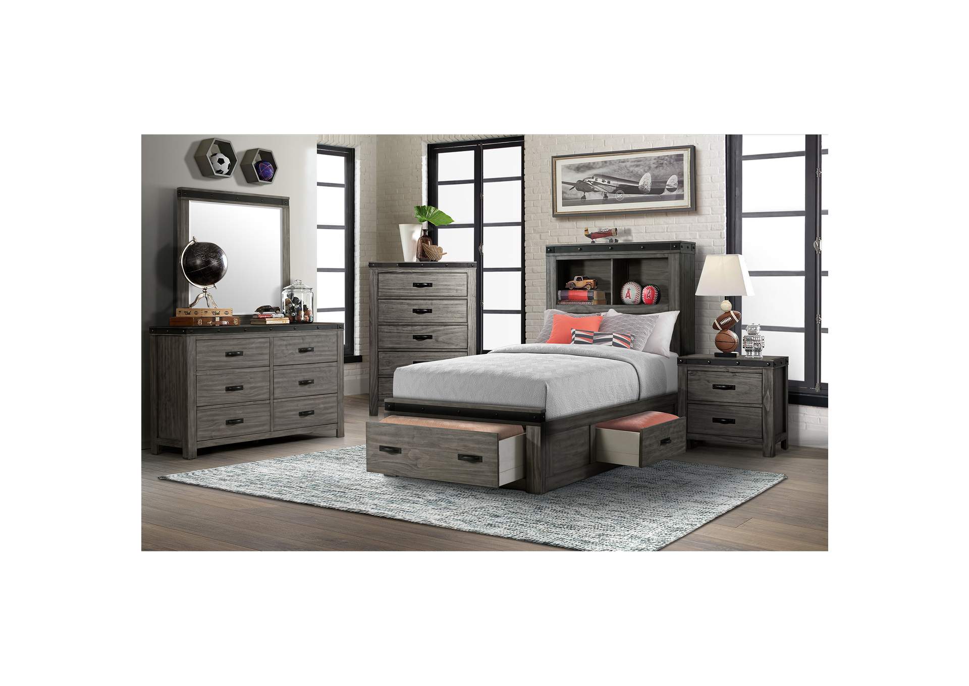 Wade Youth Twin Platform Storage Bed,Elements