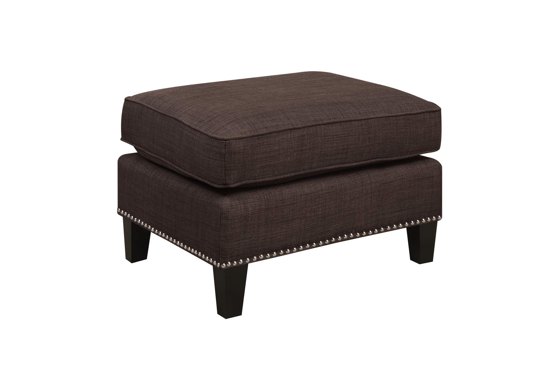 Erica 497 Ottoman With Chrome Nail Heirloom Chocolate,Elements