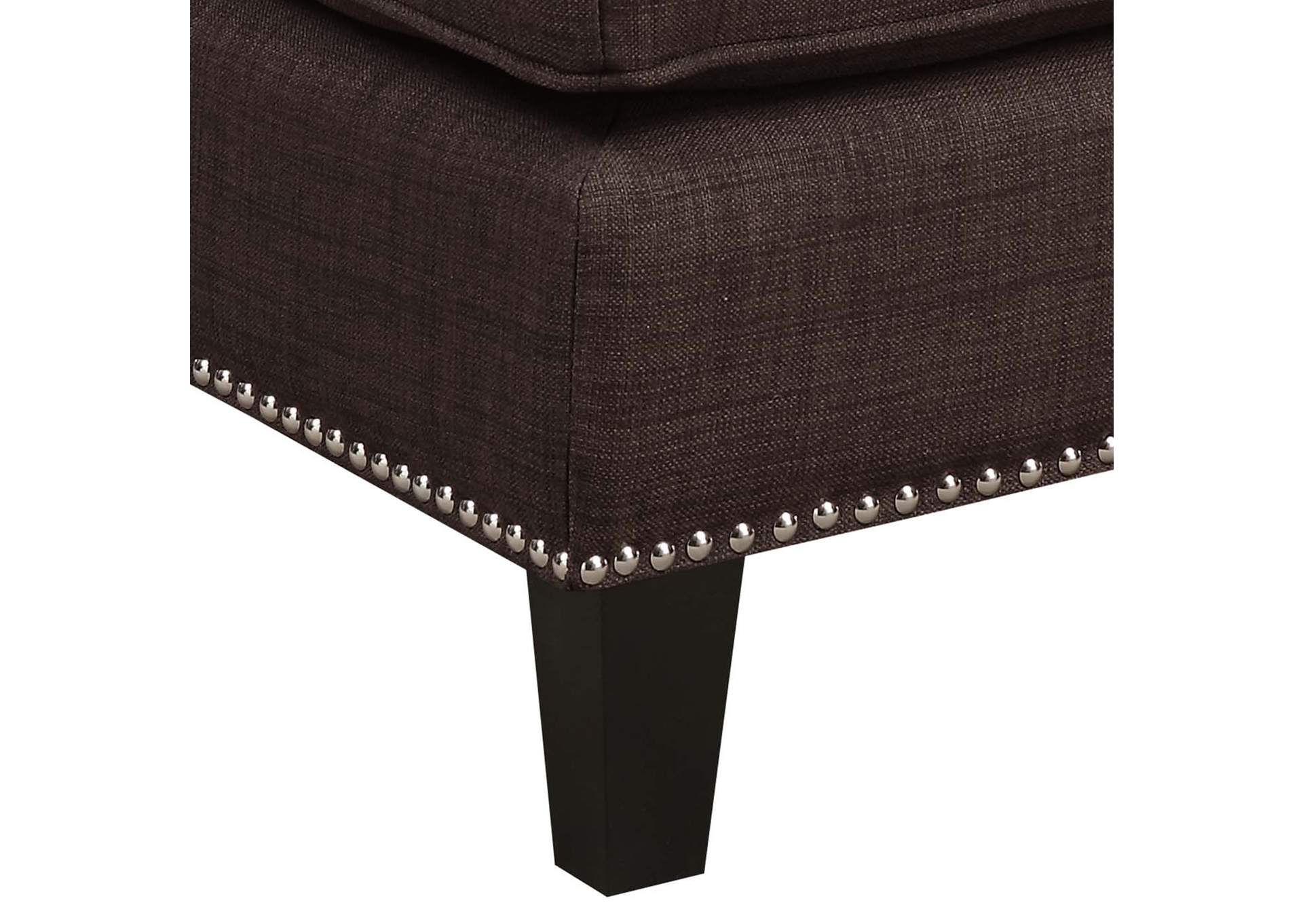 Erica 497 Ottoman With Chrome Nail Heirloom Chocolate,Elements
