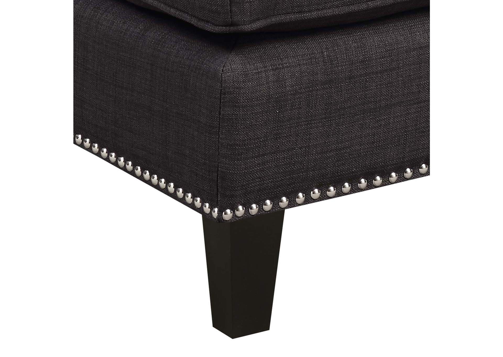Erica 497 Ottoman With Chrome Nail Heirloom Charcoal,Elements