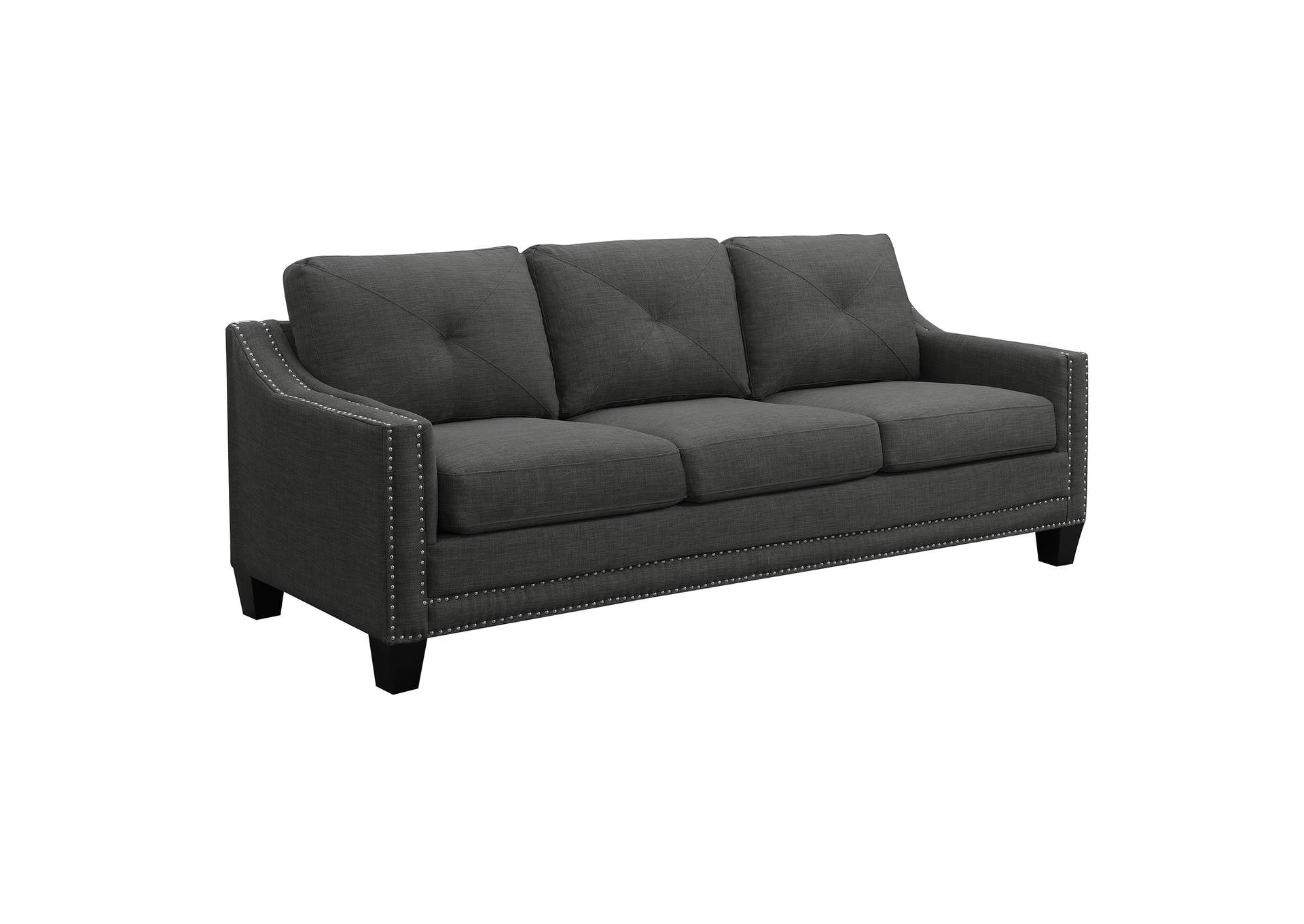 Malone 2 Piece Set - Sofa Loveseat In Charcoal,Elements