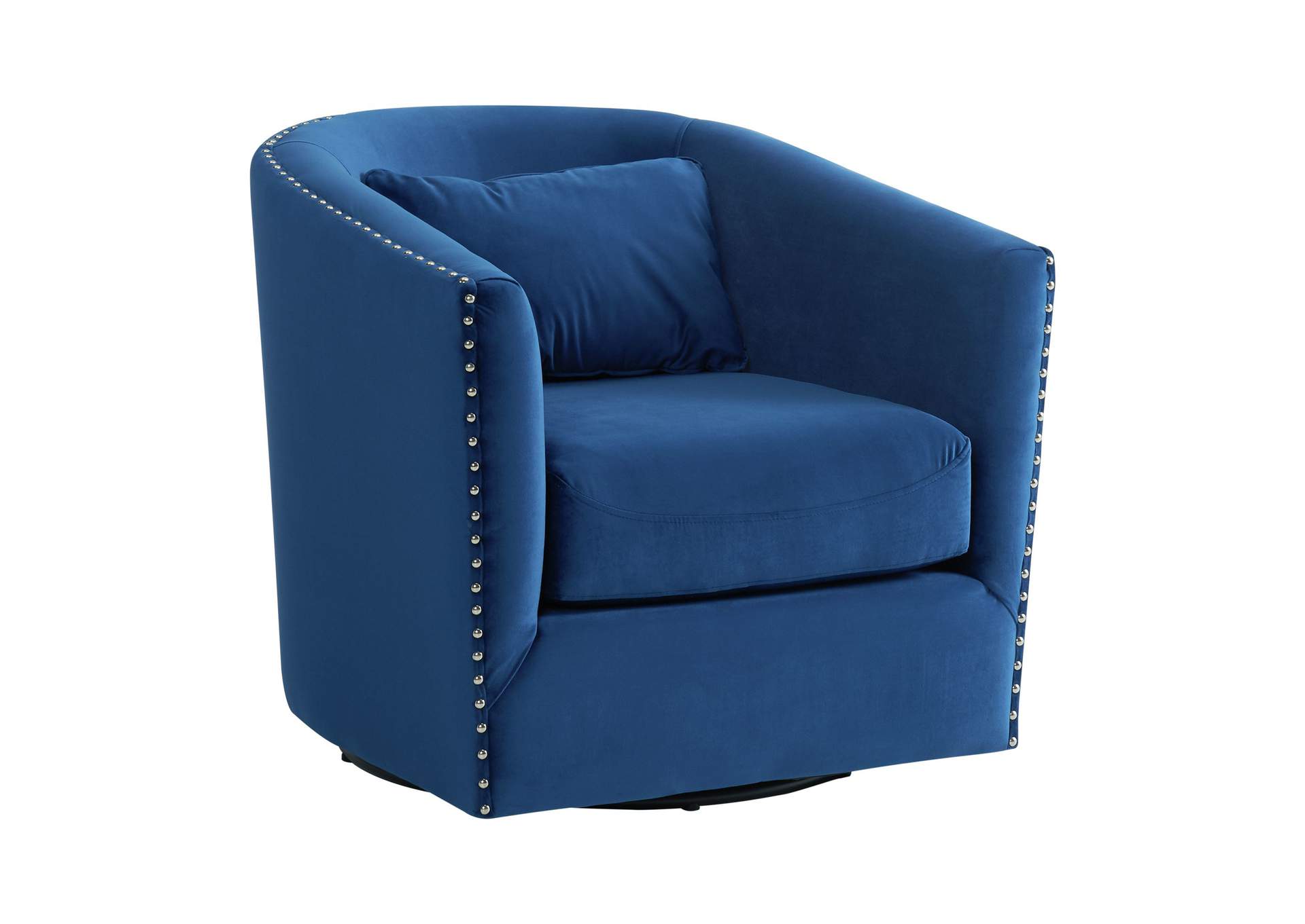 Stanton Swivel Chair In Mercer Navy With Nails,Elements