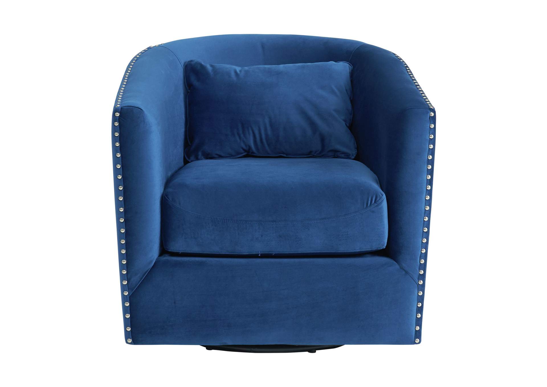 Stanton Swivel Chair In Mercer Navy With Nails,Elements