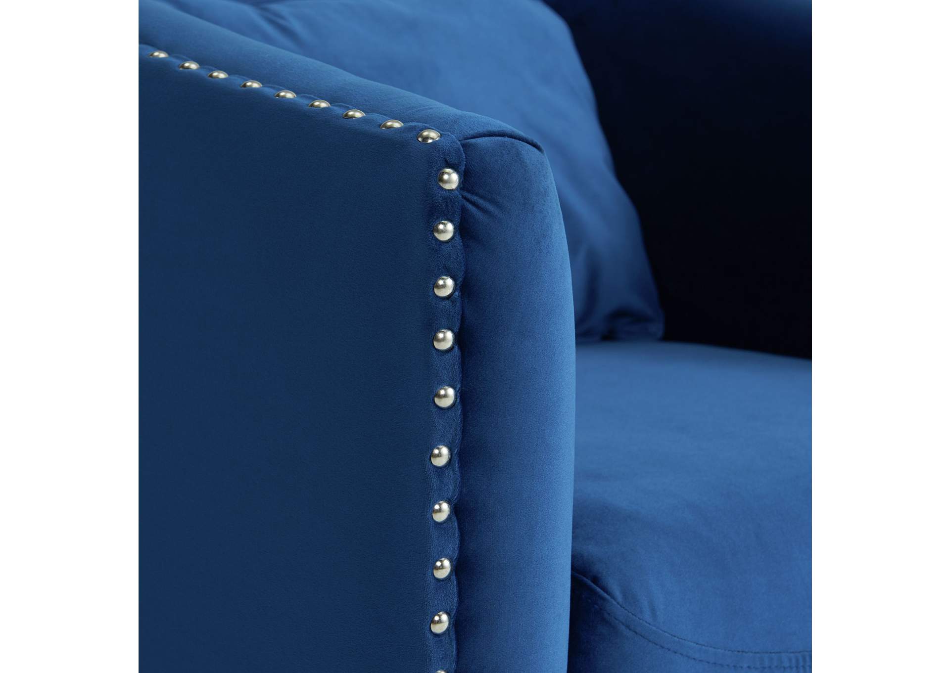 Stanton Swivel Chair In Mercer Navy With Nails,Elements
