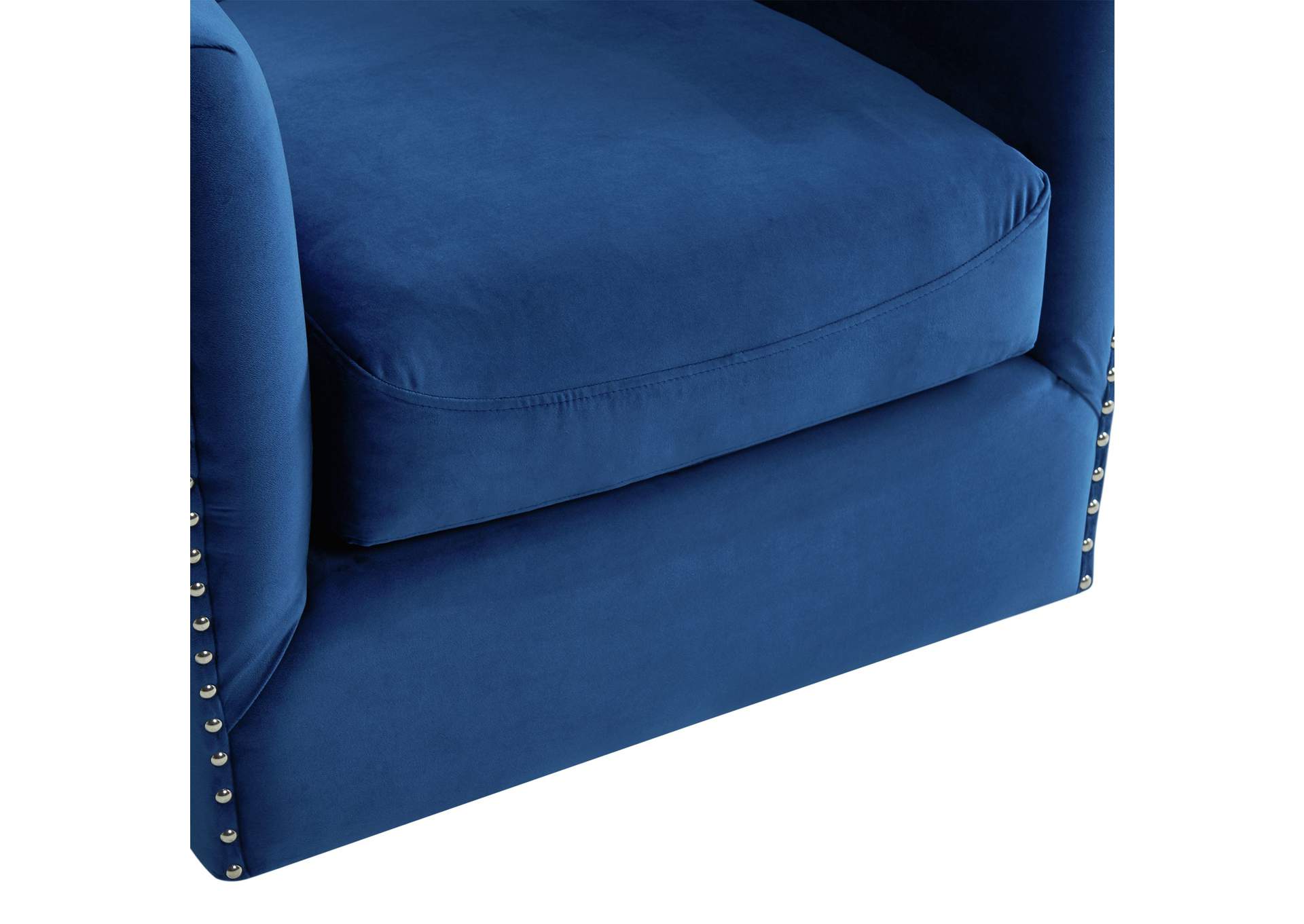 Stanton Swivel Chair In Mercer Navy With Nails,Elements