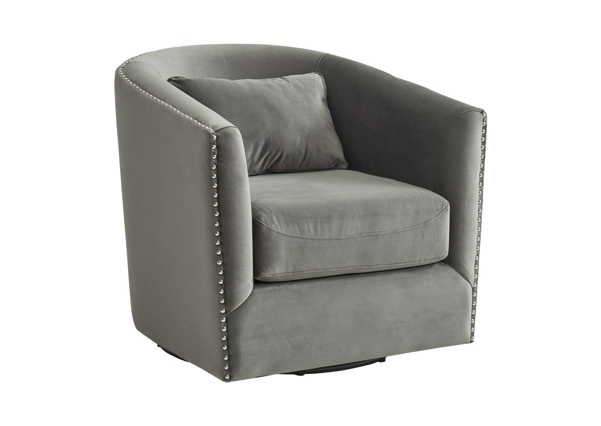 Stanton Swivel Chair In Mercer Metal With Nails,Elements