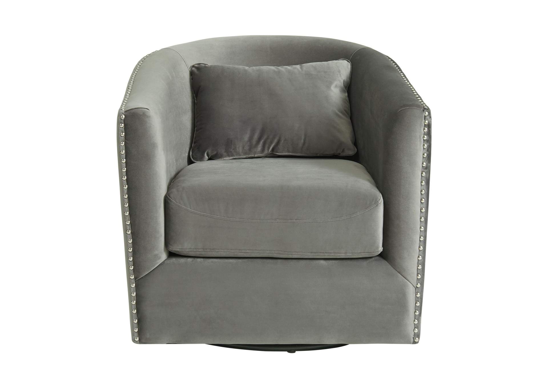 Stanton Swivel Chair In Mercer Metal With Nails,Elements